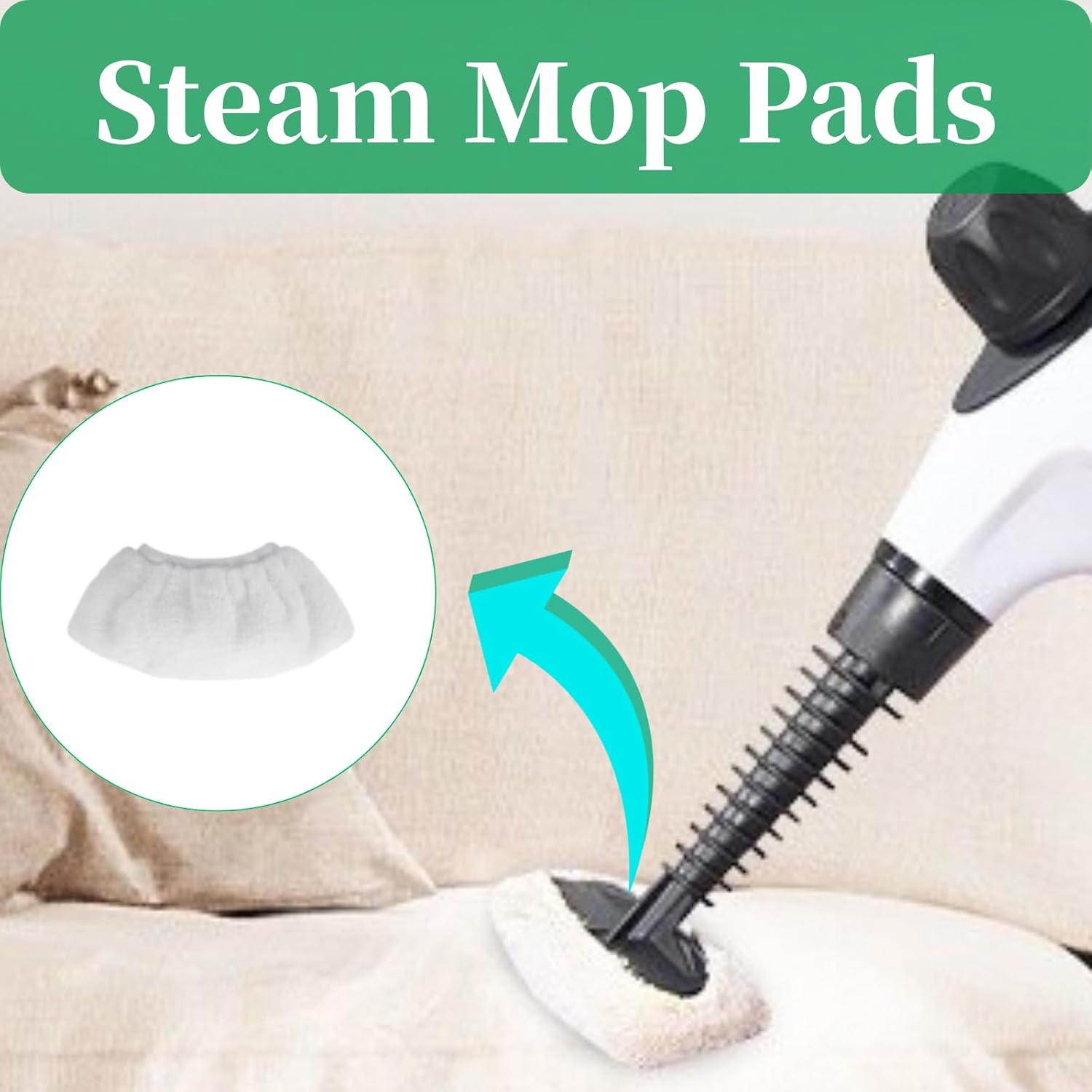 Cayton Steam Mop Pads 15PCS Reusable Universal Cleaner Attachments