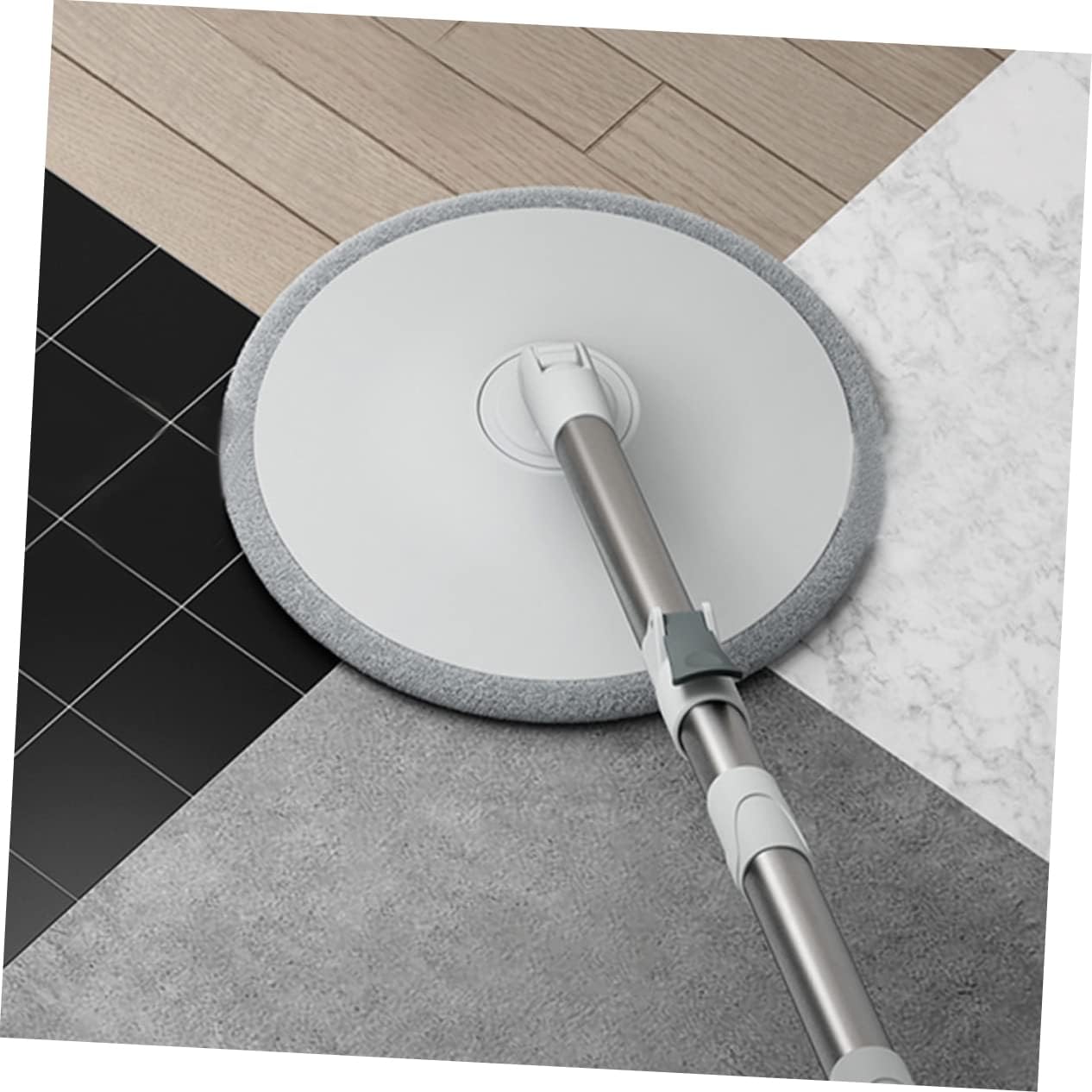 2Pcs Round Mop Replacement Heads for Hardwood Tile Floors