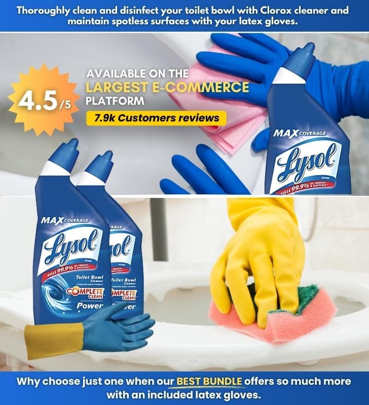 GROVE Fresh Scent Toilet Cleaner 24 oz with Gloves Bundle