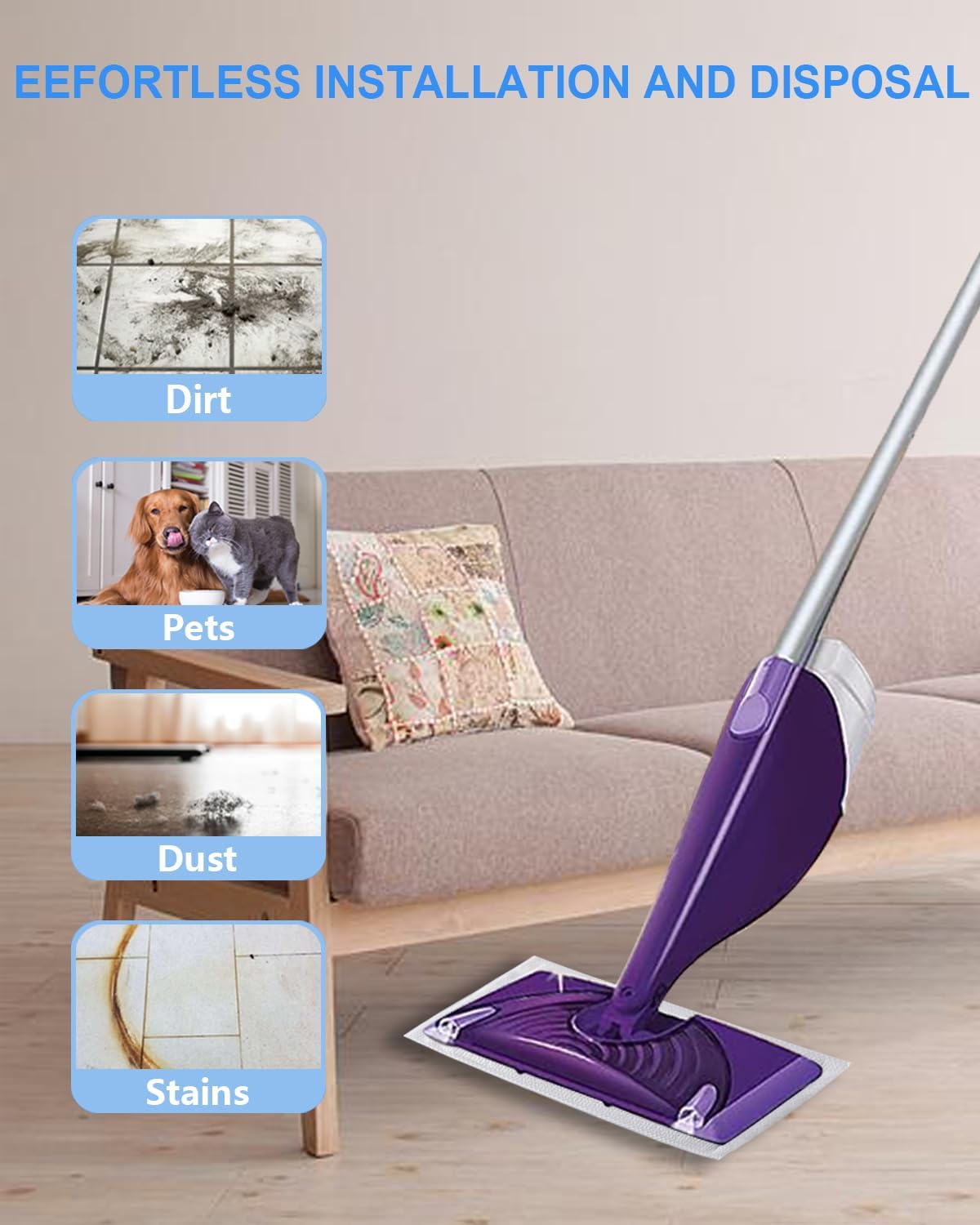 Zmerob 30 Count Swiffer WetJet Mop Pad Refills