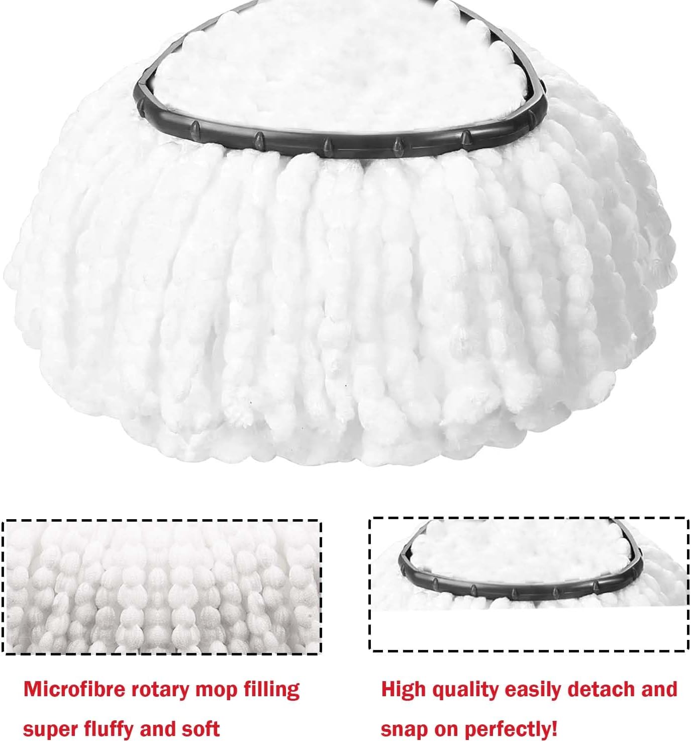 FOOKCIAN Spin Mop Refill Head Microfiber Deep Clean Machine Washable