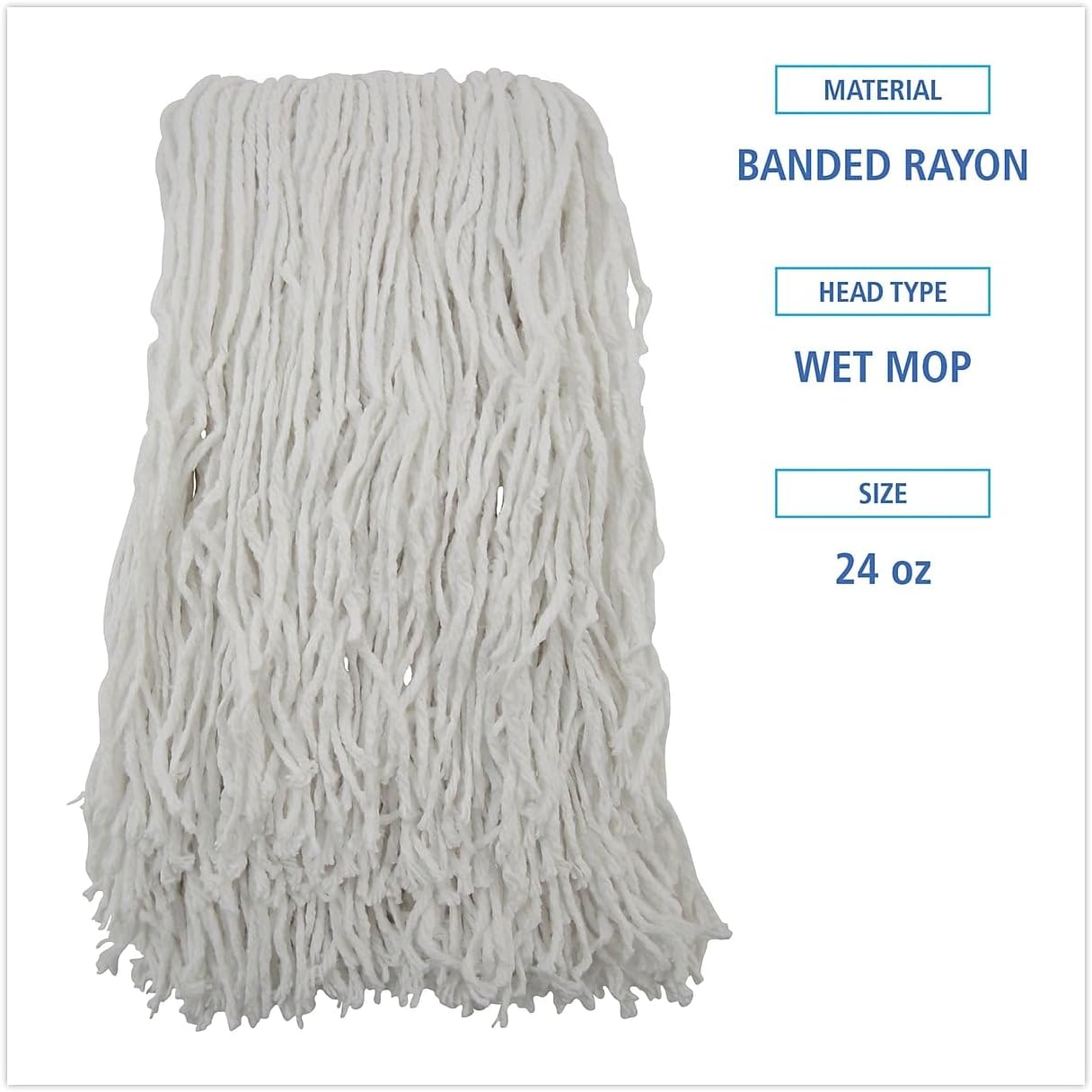 Boardwalk Banded Rayon Cut-End Mop Head Replacement 1