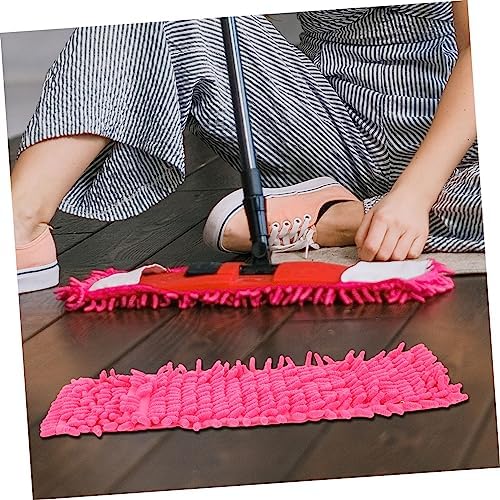 6pcs Red Chenille Mop Cloths for Home Cleaning