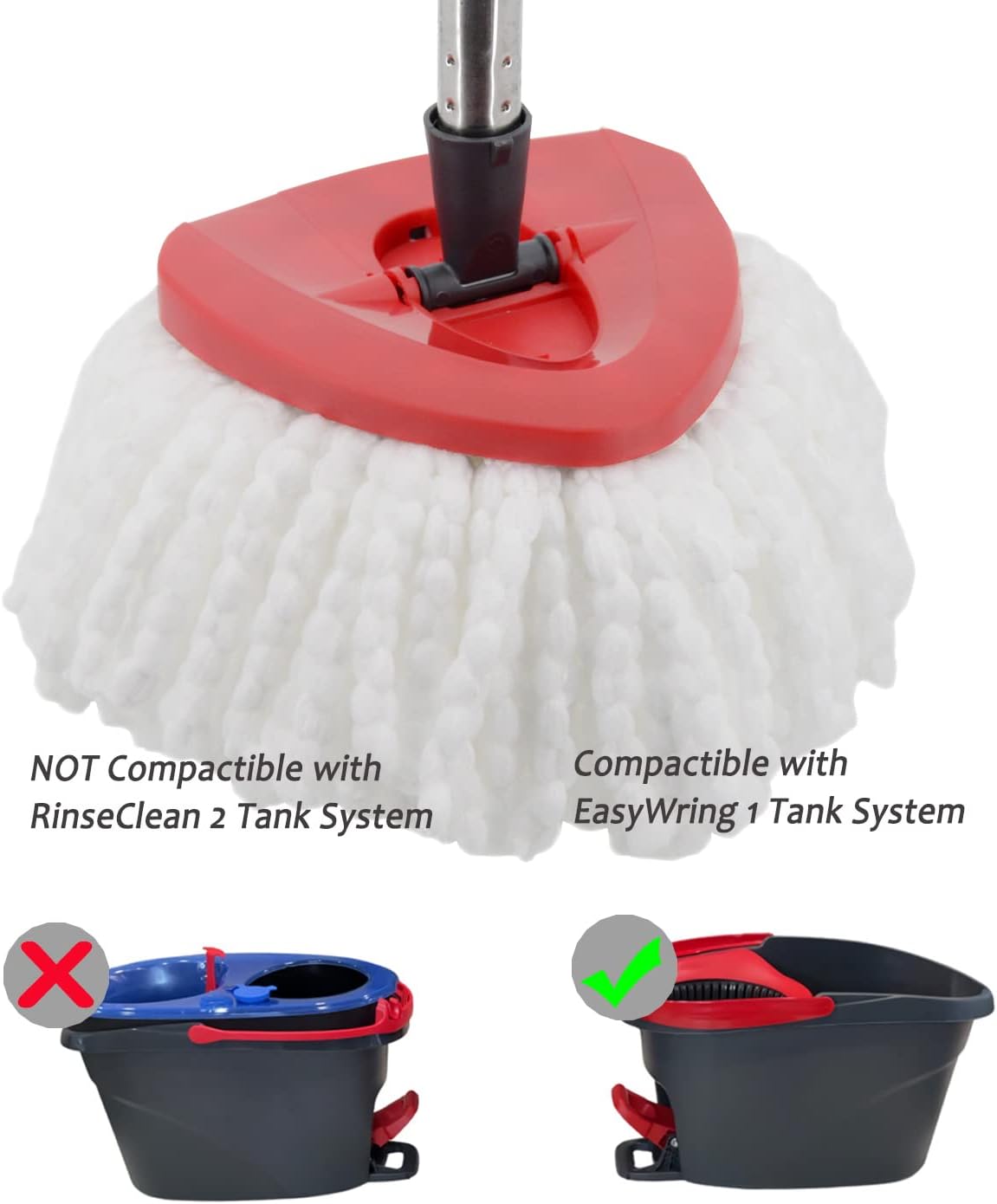 FAMEBIRD 3 Pack Microfiber Mop Refills Easy Cleaning Replacement Heads