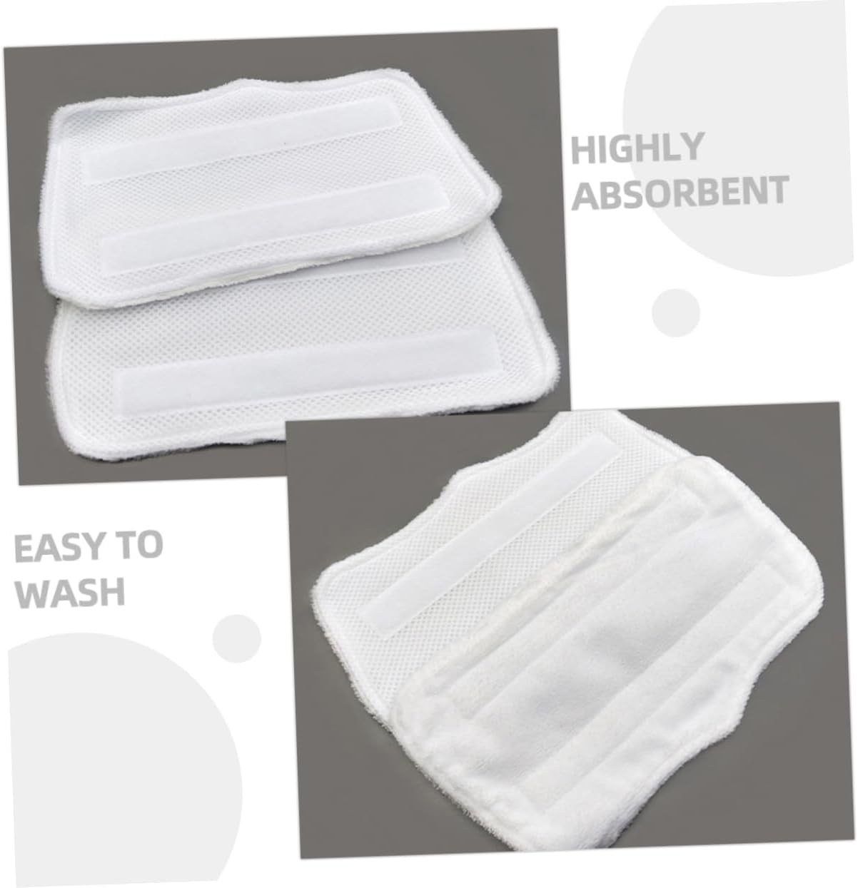 Ipetboom 3PCS Microfiber Mop Pads Reusable Washable