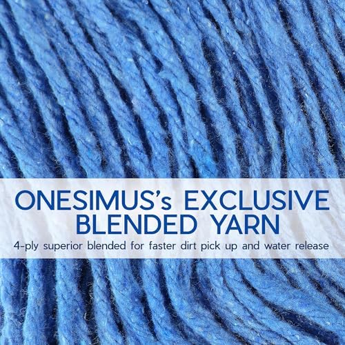 ONESIMUS Heavy-Duty Mop Head Replacement 2 Pack Blue