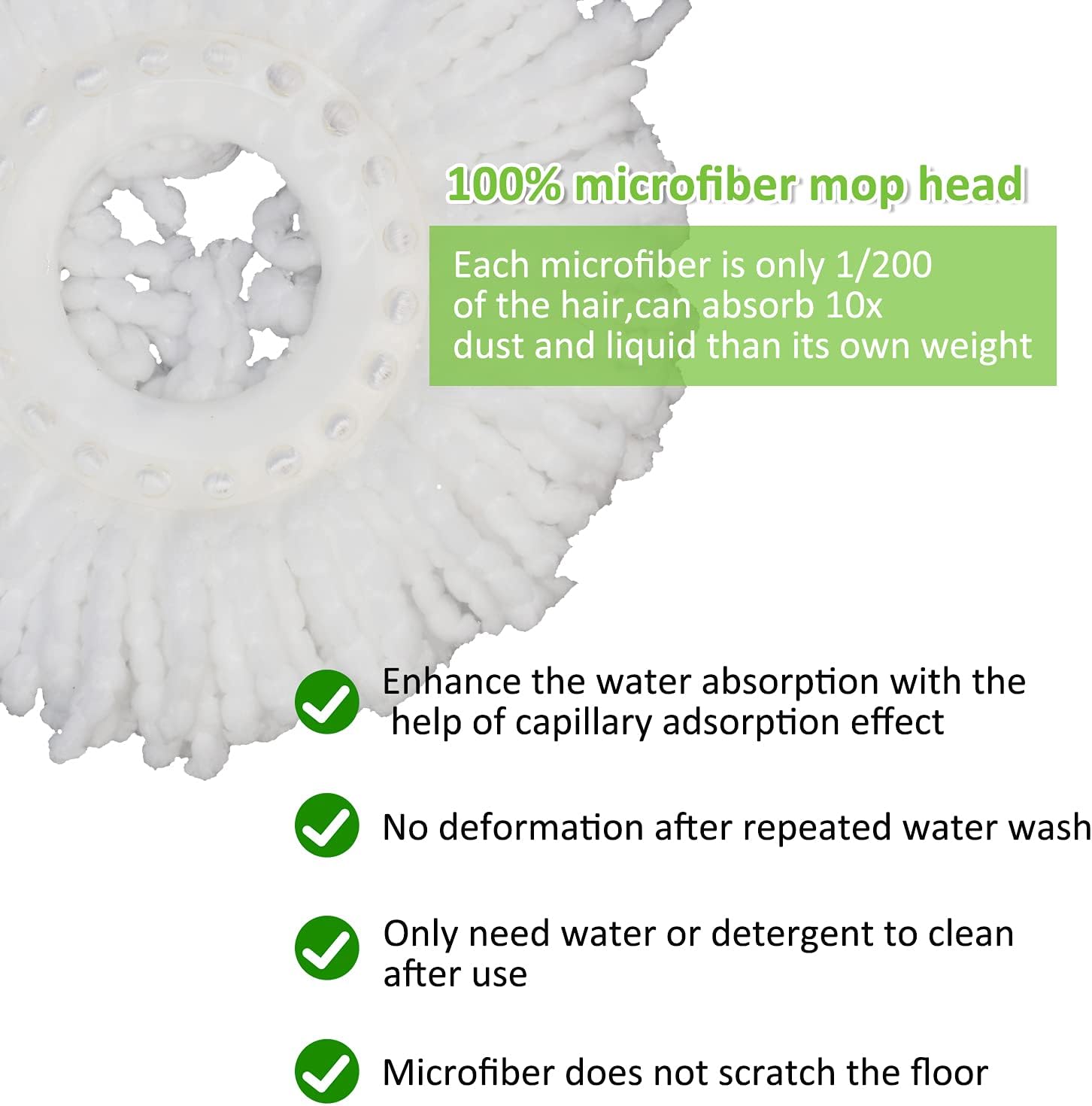 MZY LLC 4 Pack Spin Mop Refill Heads