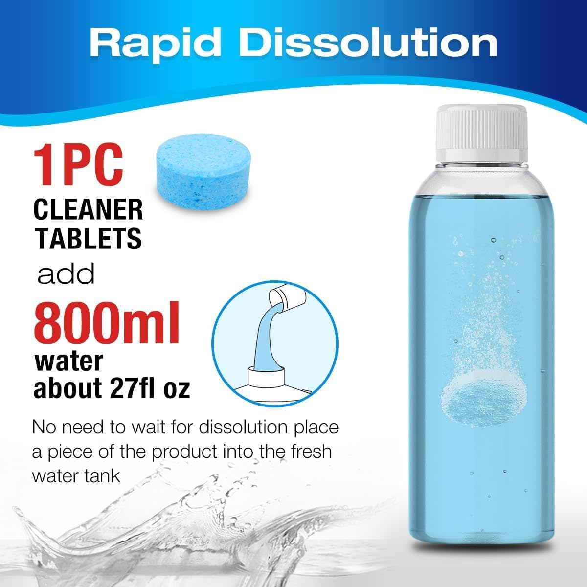Home Times 3 Pack Mop Head Refills with 36 Cleaning Tablets