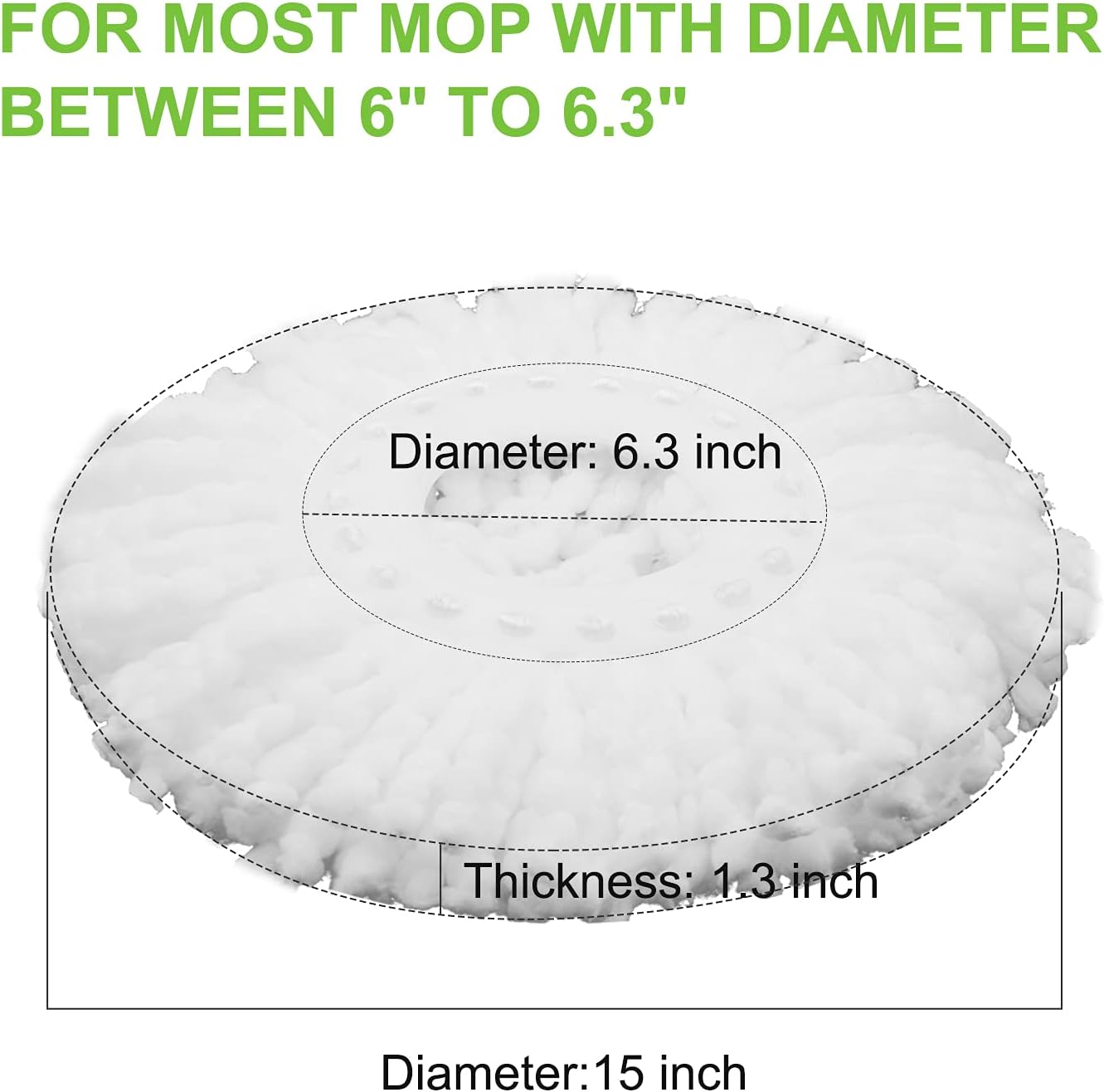 MZY LLC 4 Pack Spin Mop Refill Heads