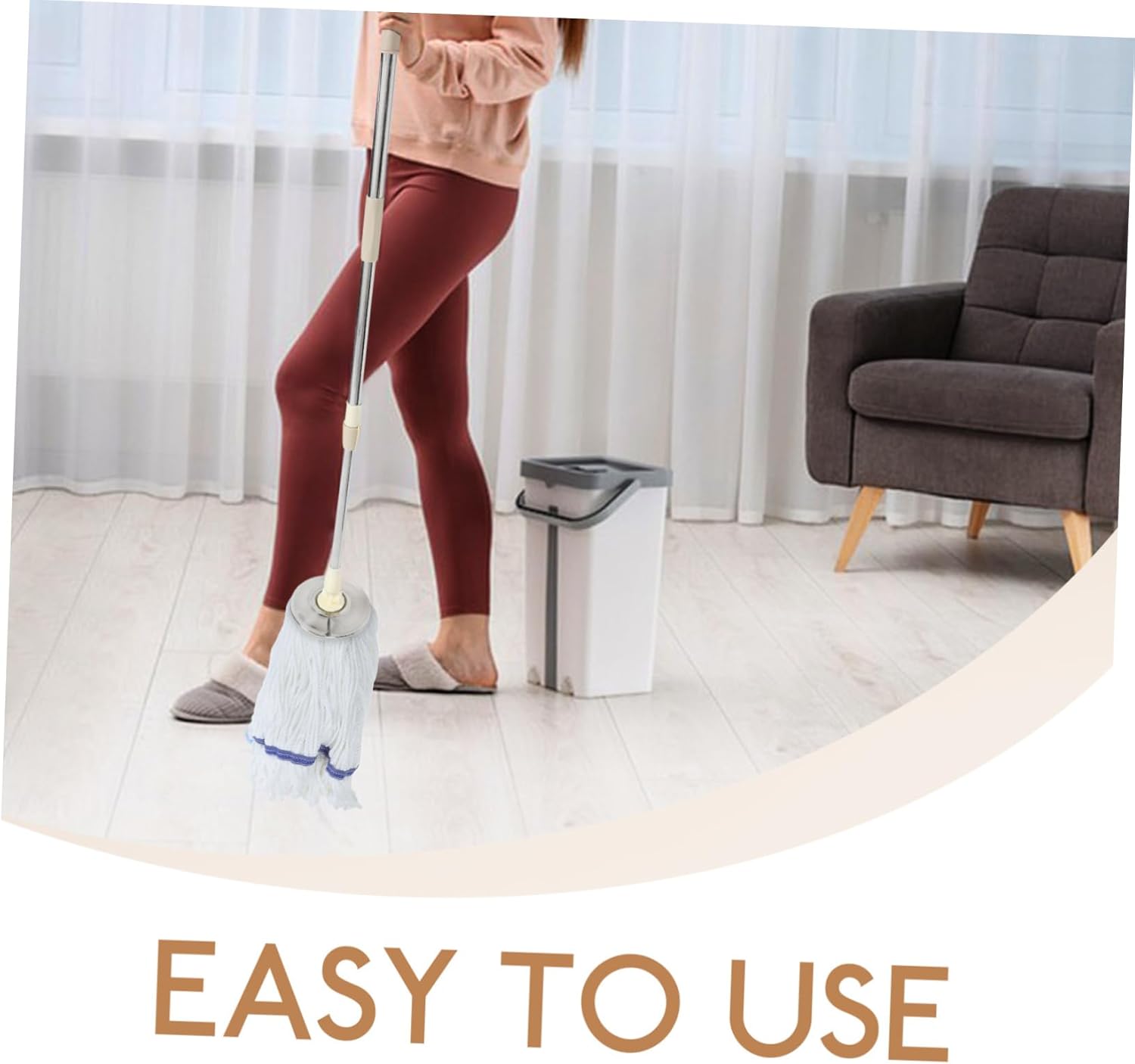 Expandable Mop Pole with Rotating Head and Telescopic Handle