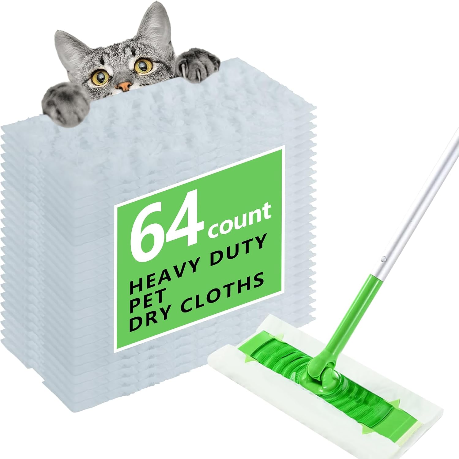 64 Count Swiffer Dry Sweeping Cloth Refills Pet Hair Dust Remover