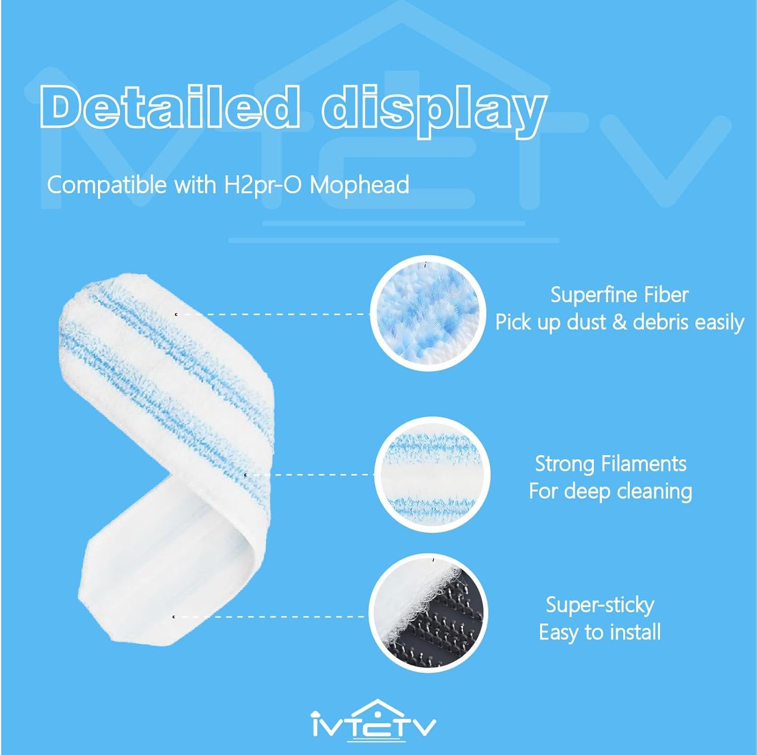3-Pack Replacement Mop Pads for O-Cedar H2Pro Flat Mop System