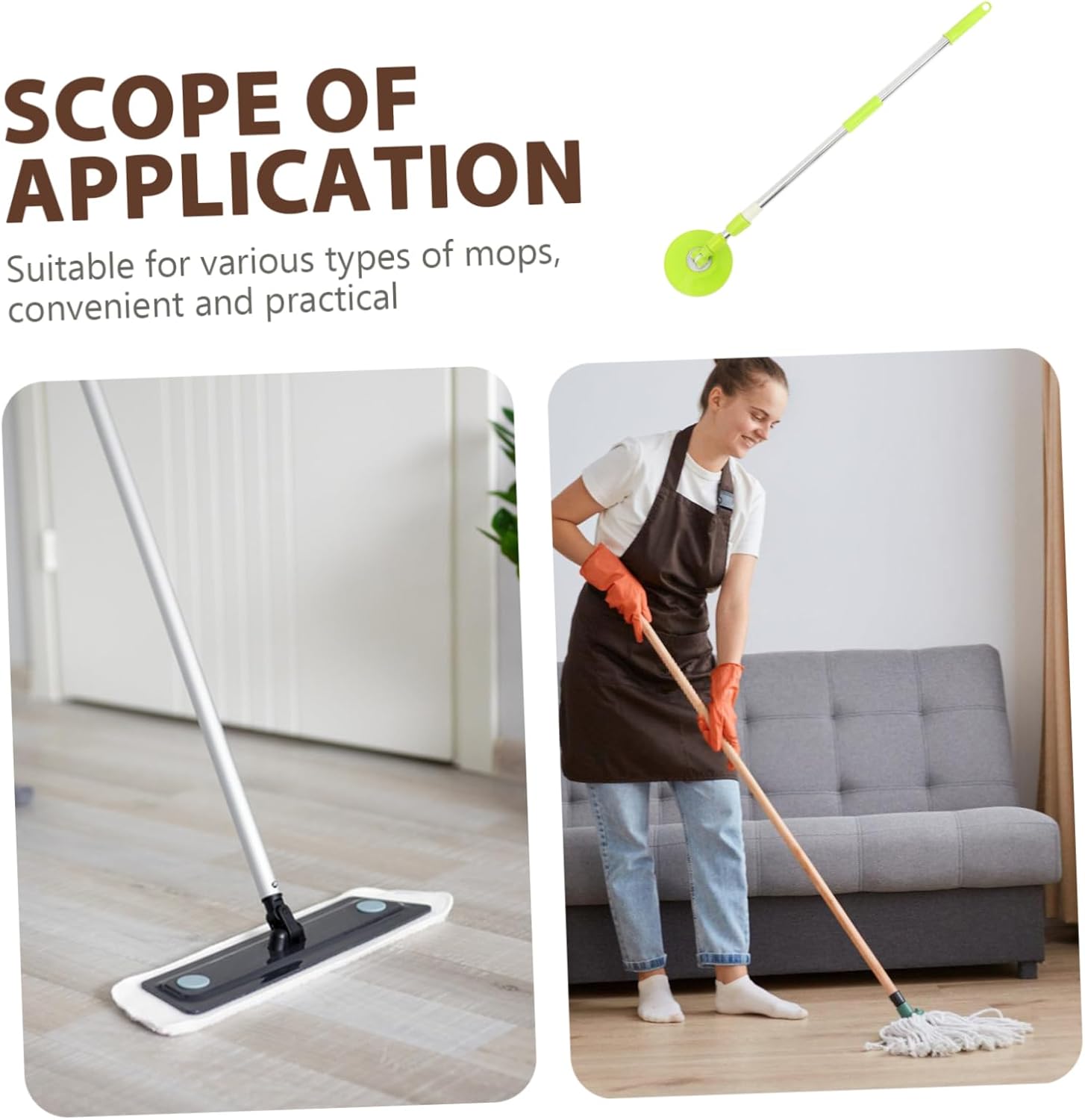 CALLARON Rotating Mop Handle with Detachable Pole