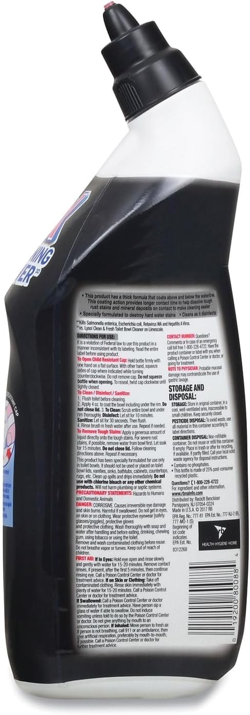 Lysol Toilet Bowl Cleaner with Lime Rust Remover 24 Fl Oz
