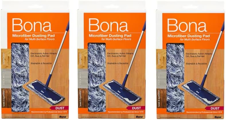 Bona Microfiber Dusting Pads 3 Pack Fits Bona Mop