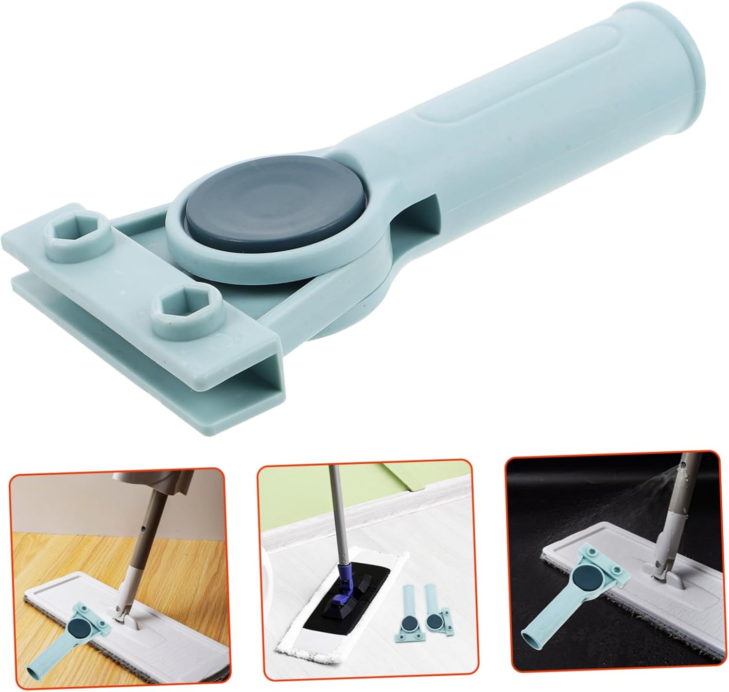 2pcs Rotatable Mop Clamp Handle Replacement Clips for Home Use