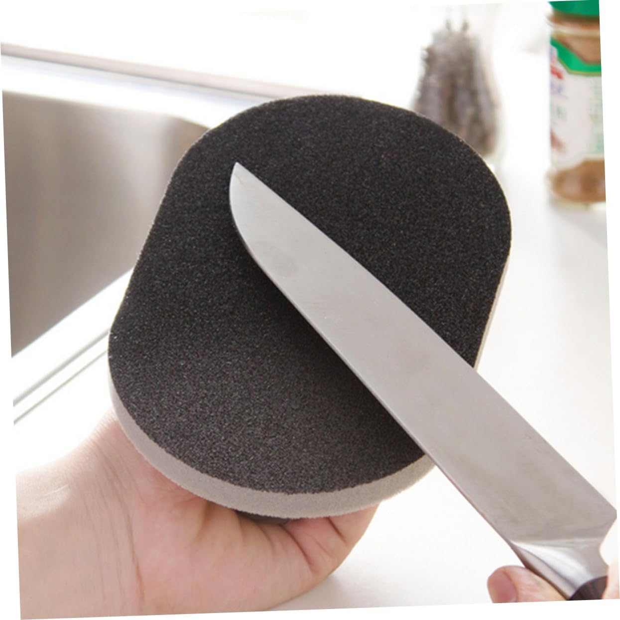 SHERCHPRY Rust Remover Emery Sponge Brush Handle