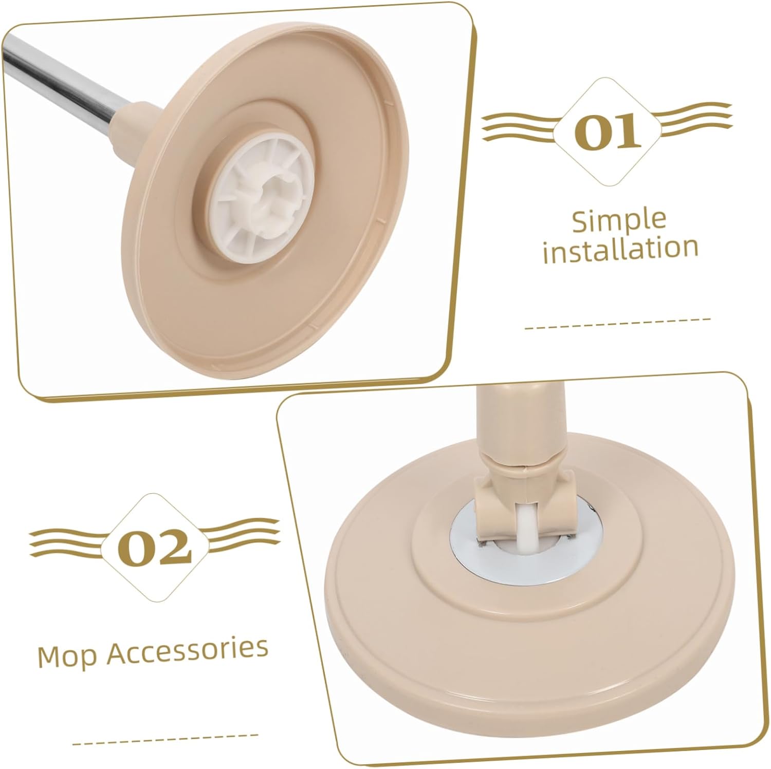 Detachable Rotary Mop Pole with Reinforced Stainless Steel Handle