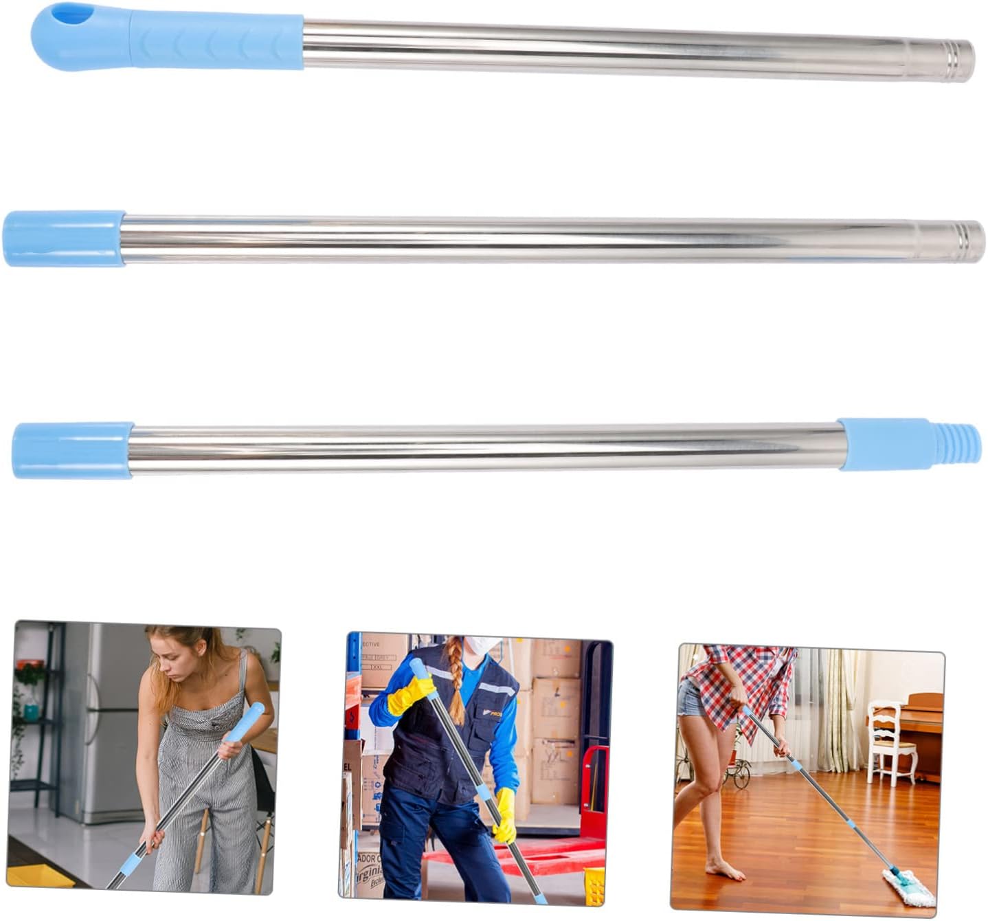 PACKOVE 1set Stainless Steel Mop Rod Replacement Retractable