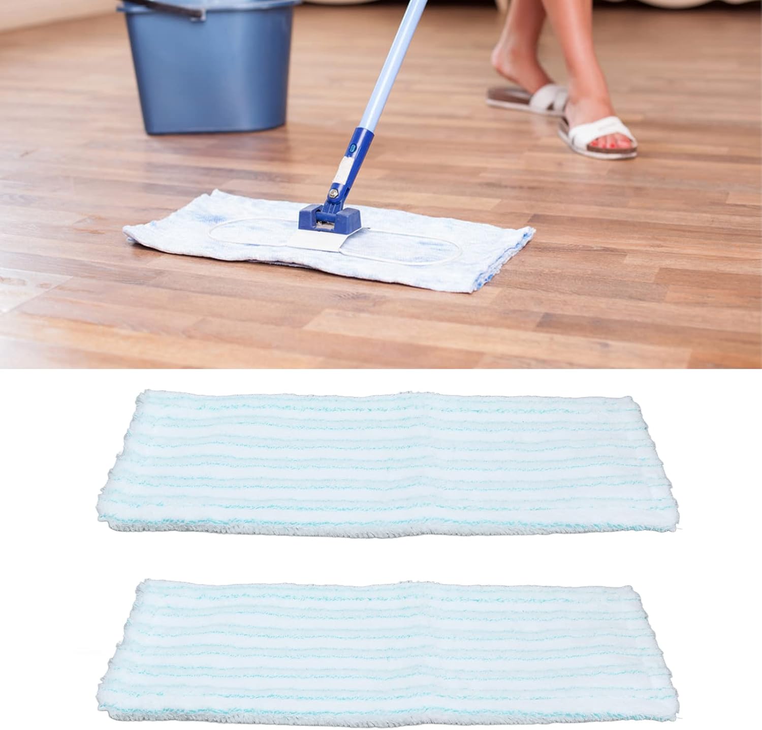 2Pcs Reusable Cotton Mop Head for Leifheit