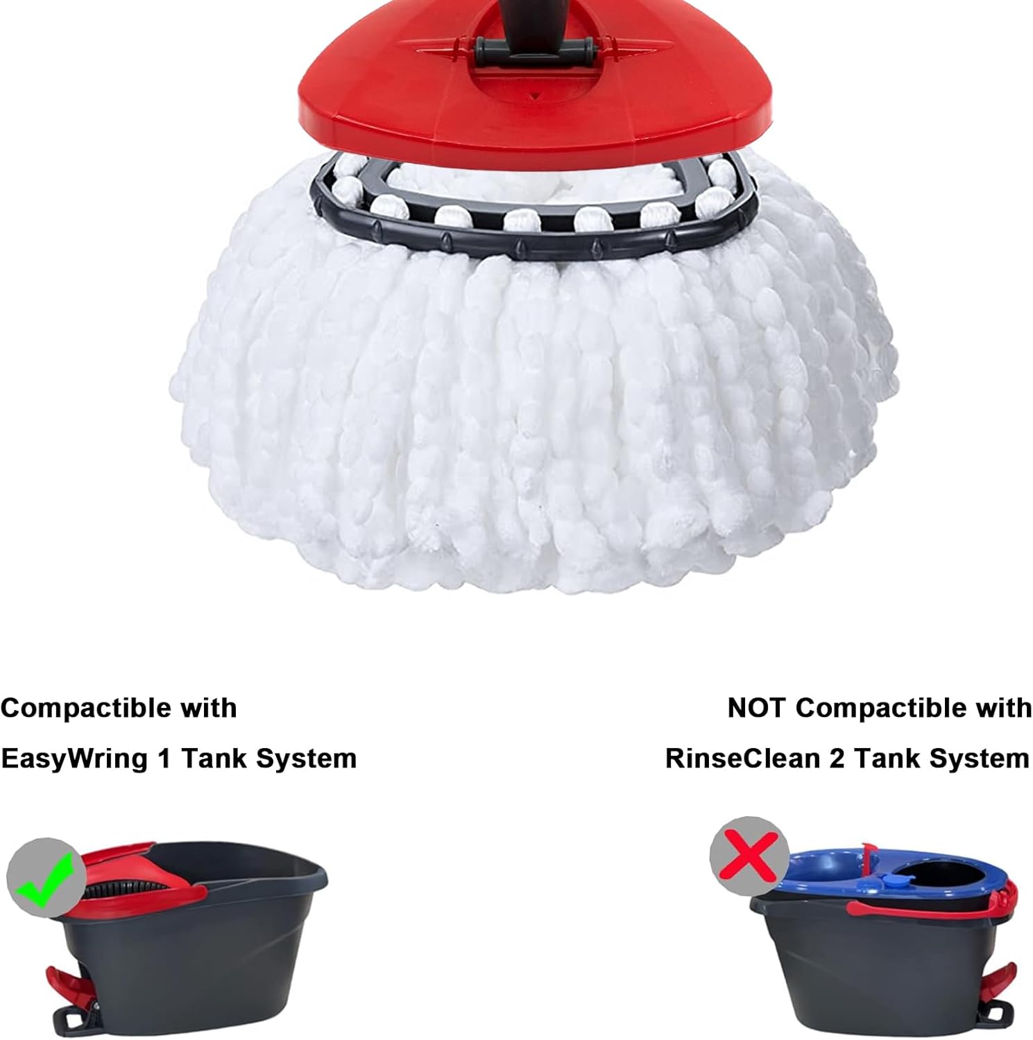 6 Pack Mop Replacement Heads for O-Ceda EasyWrin Spin Mop