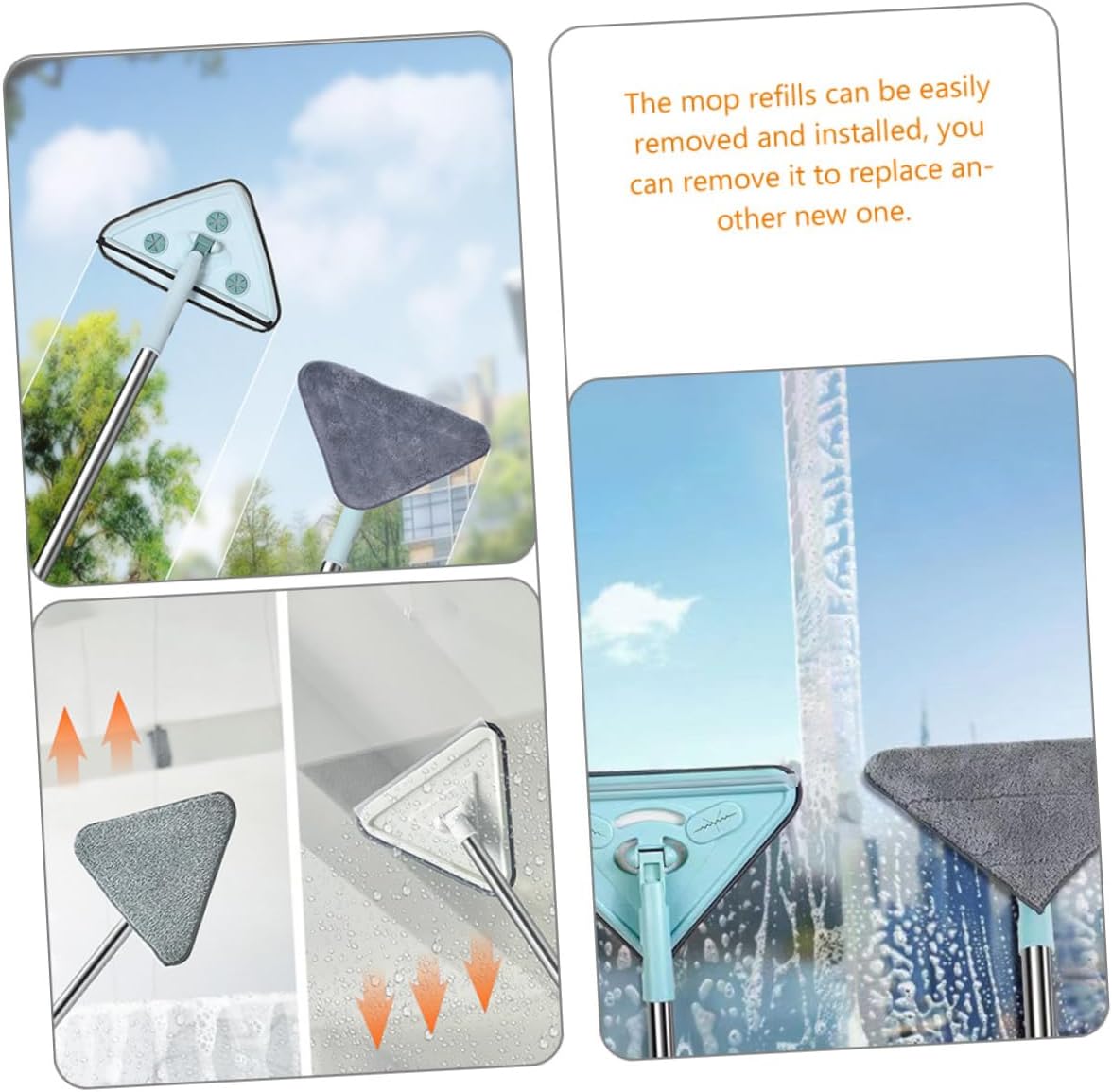 4 Sets Triangle Mop Pads Replacement Heads Minkissy