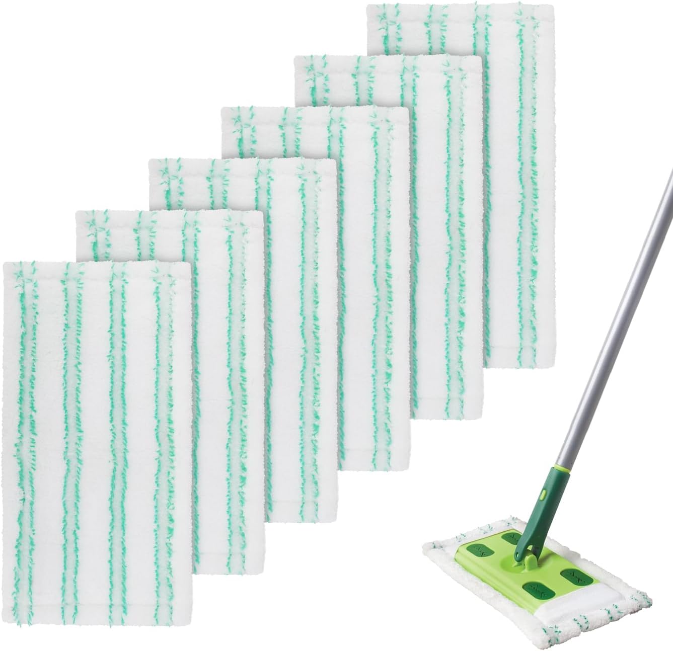 SavStor Microfiber Mop Pad Refills 6 Pack for Quick Shine Mop