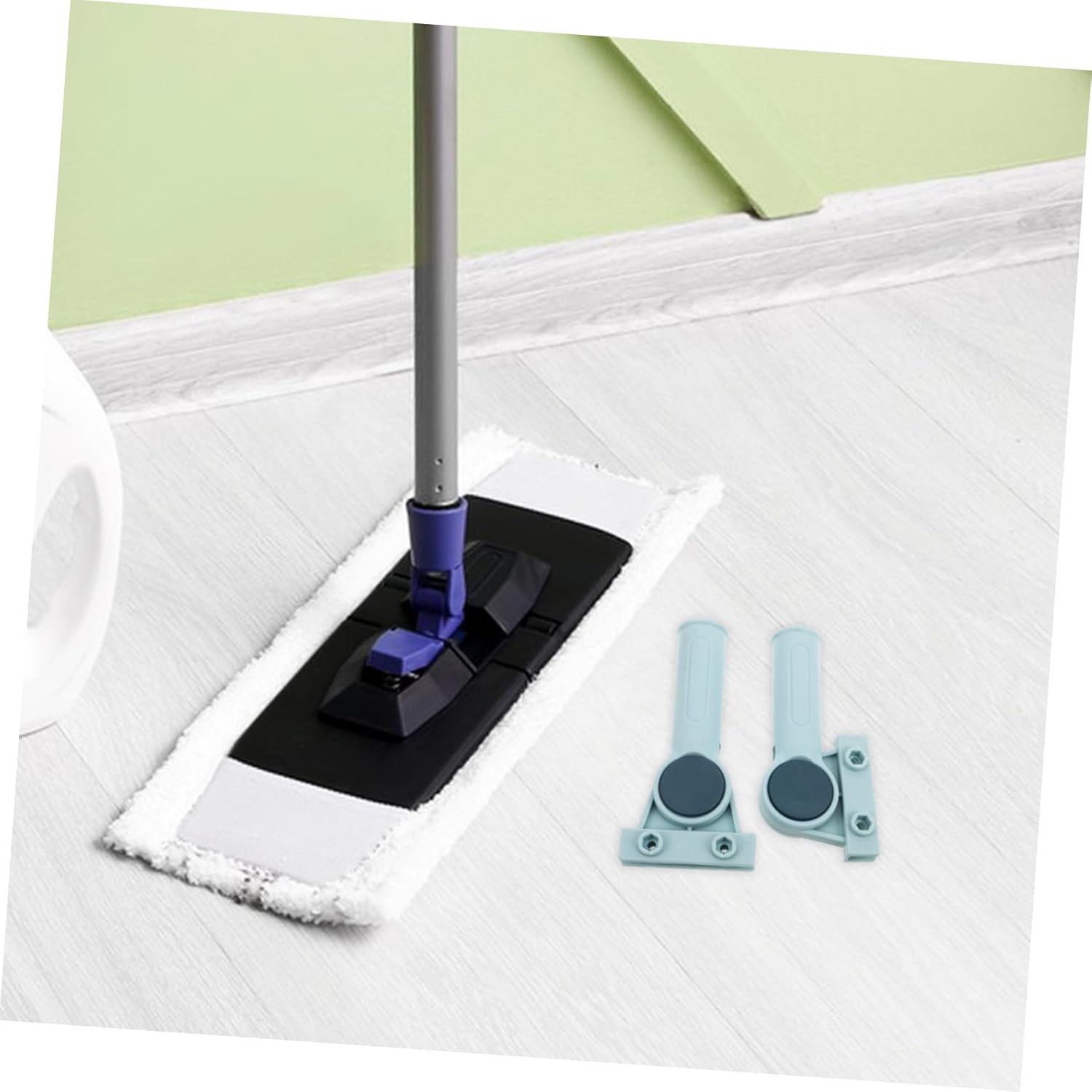 2pcs Rotatable Mop Clamp Handle Replacement Clips for Home Use