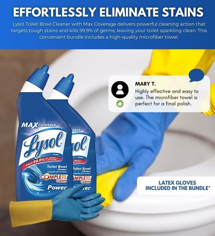 GROVE Fresh Scent Toilet Cleaner 24 oz with Gloves Bundle