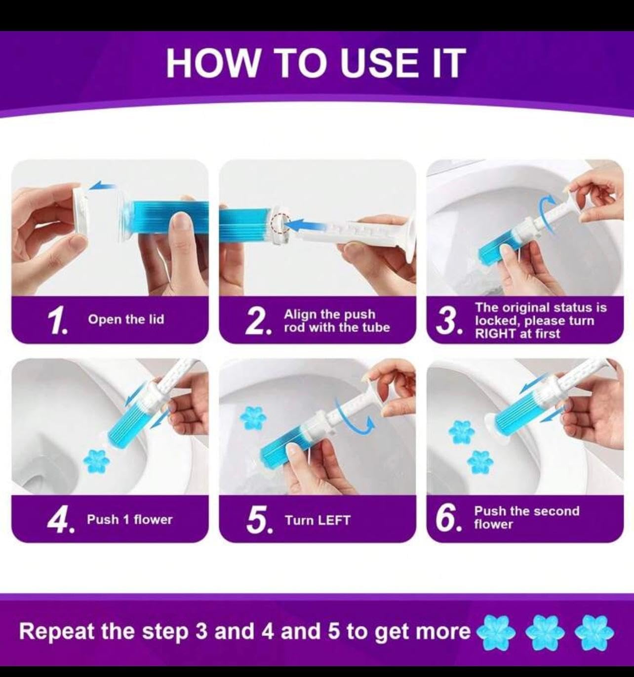 Toilet Gel Stamp Remover 84 Flowers 6 in 1