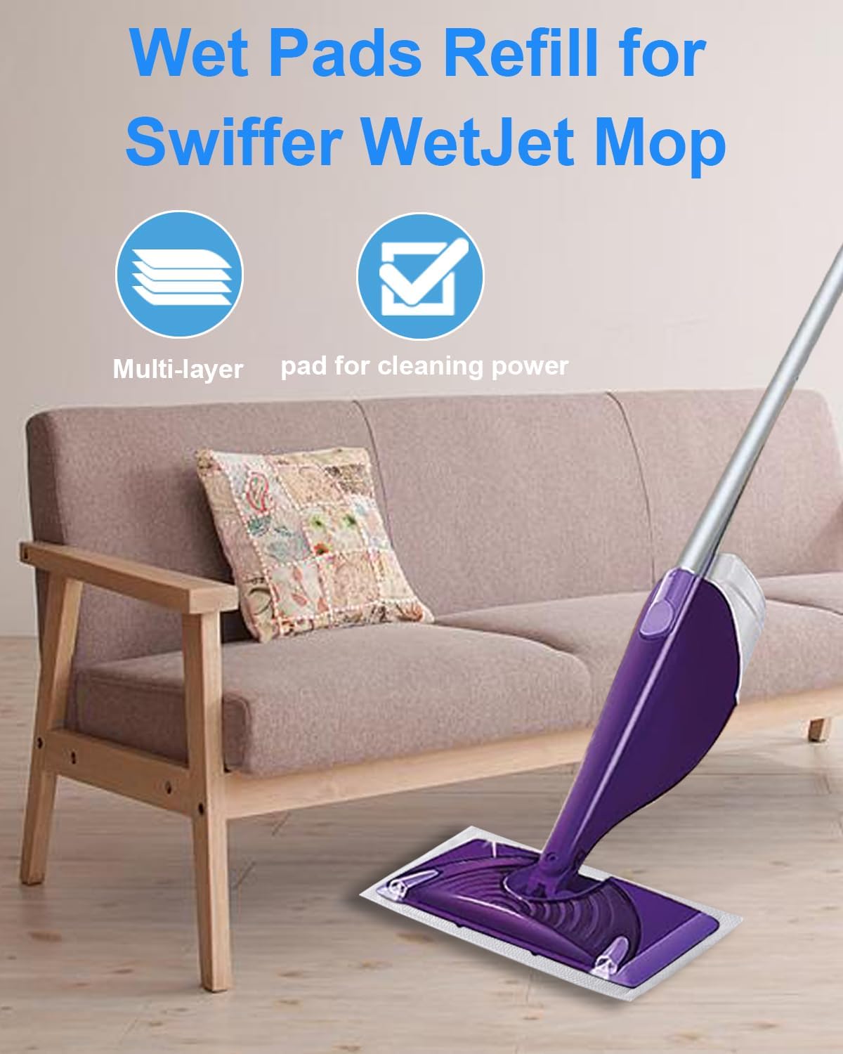 Zmerob 30 Count Swiffer WetJet Mop Pad Refills