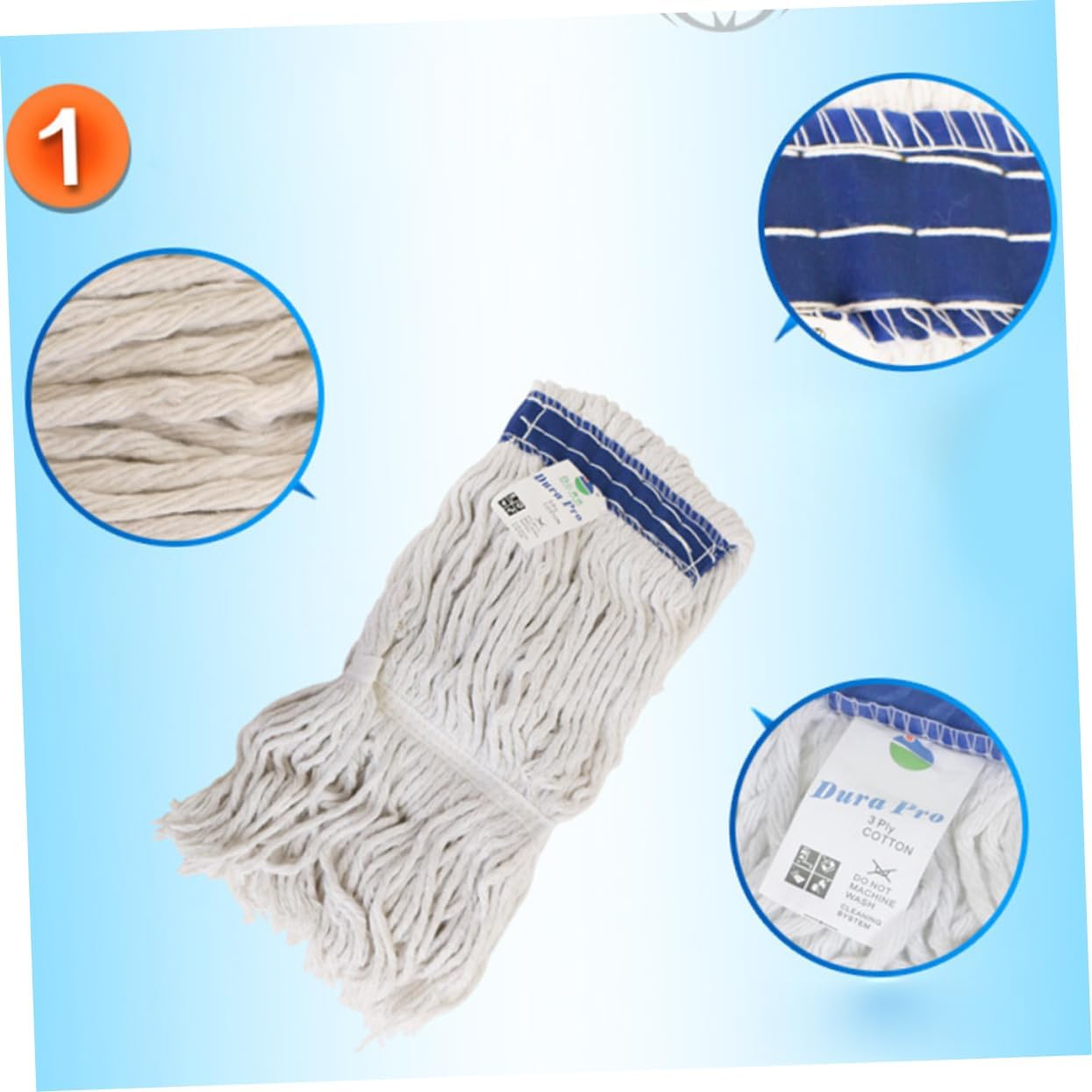 PACKOVE 1Pc Cotton Mop Head Replacement for Tile Wood and Bathtub Cleaning