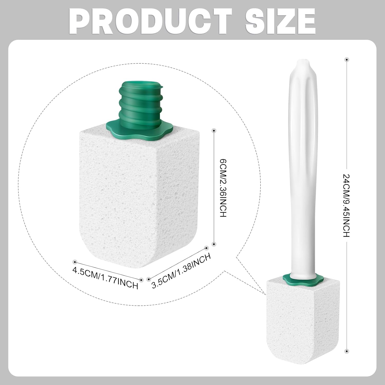 Xuelimei 12pcs Pumice Stones 2pcs Toilet Brush for Deep Cleaning