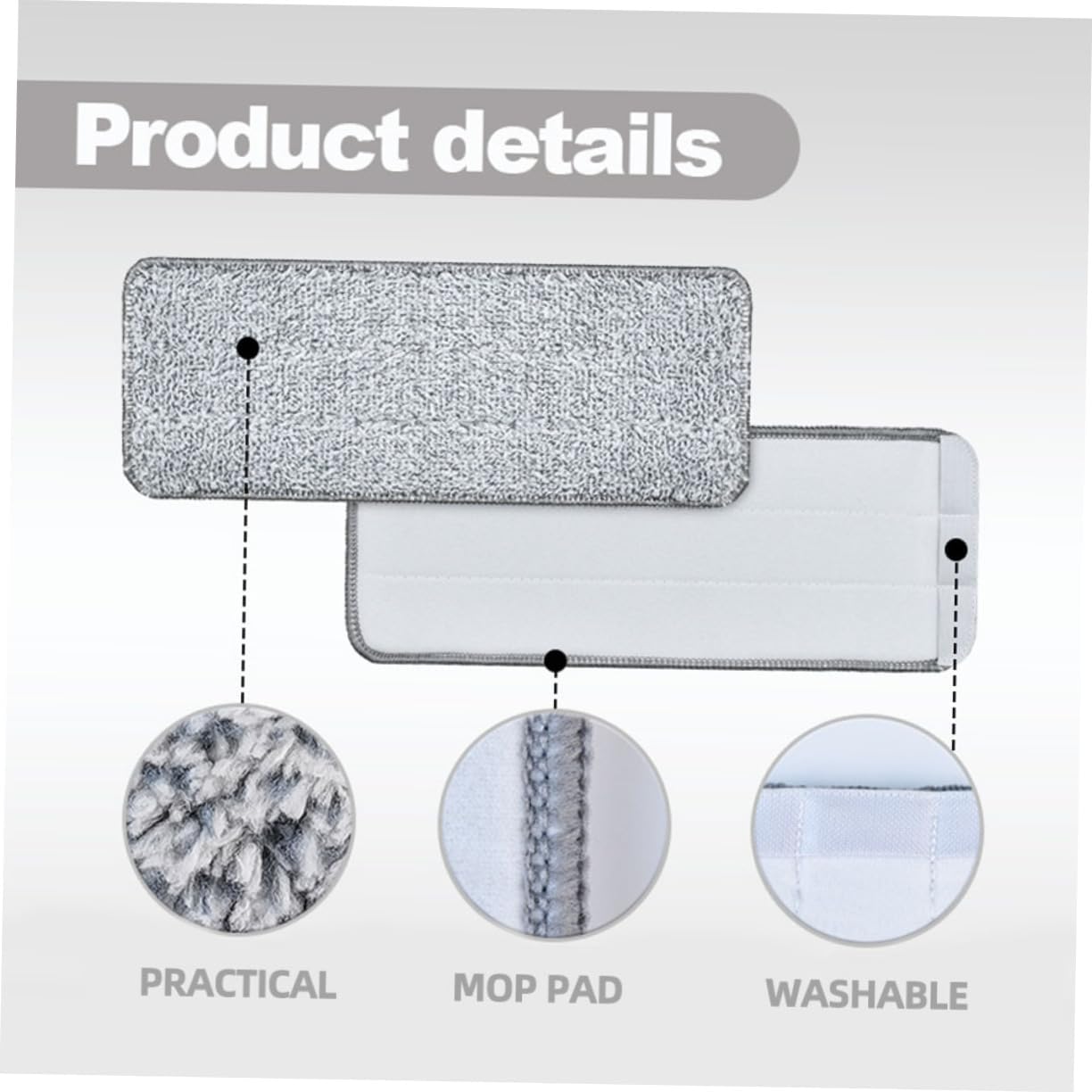 Ipetboom 3pcs Microfiber Mop Pads Replacement for Hardwood Tile Marble