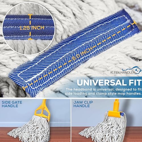 KLEEN HANDLER 6-Pack Cut End Cotton Mop Heads