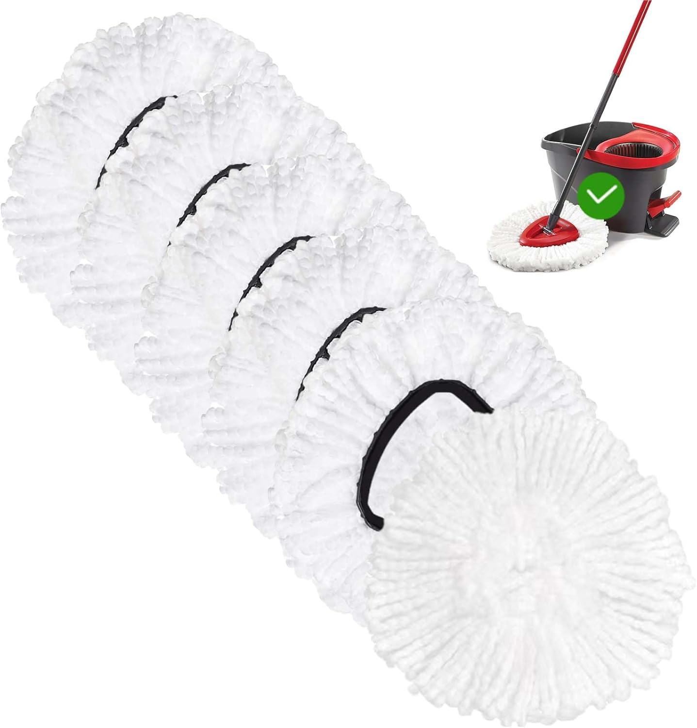 FOOKCIAN Spin Mop Refill Head Microfiber Deep Clean Machine Washable