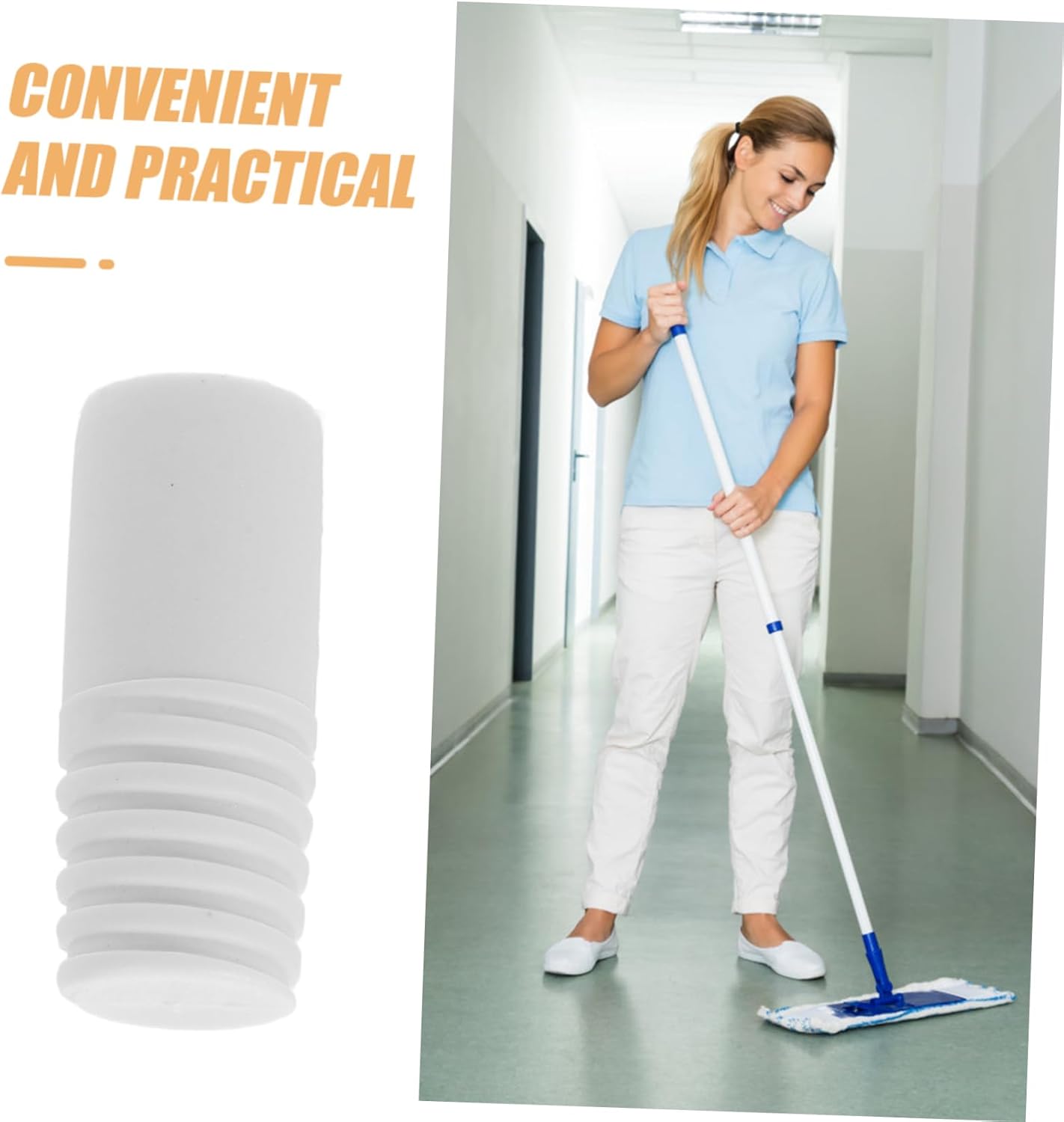 20pcs Durable Threaded Broom Handle Tips for Mopping