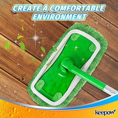 KEEPOW Reusable Wet Pads for Swiffer Mop 16 Pack
