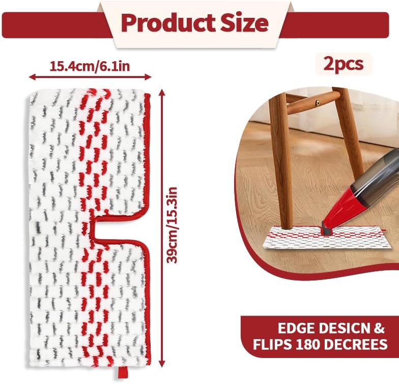 OXDFK 2PCS Microfiber Spray Mop Pads for O-Cedar ProMist MAX