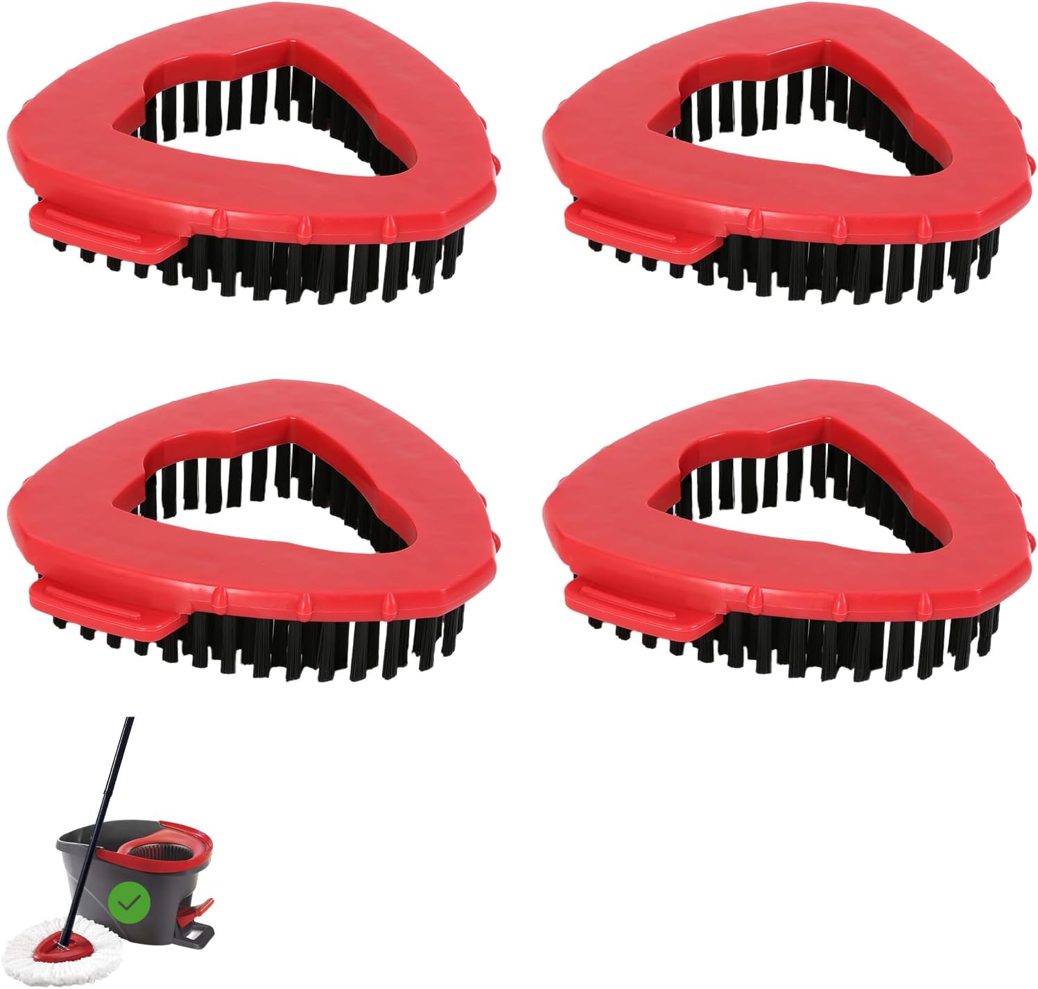 4 Pack Scrubber Mop Heads for O Cedar 1 Tank System