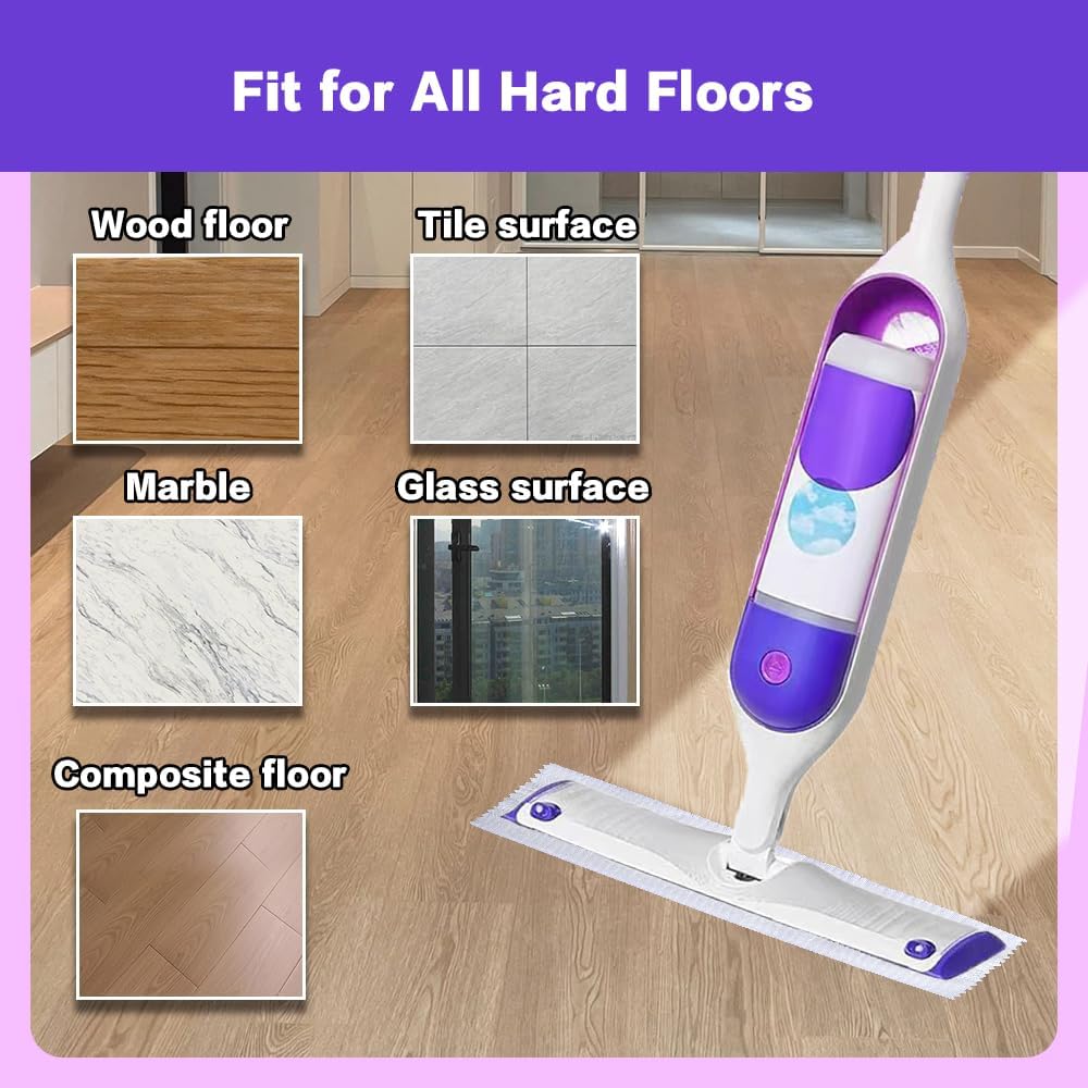 AWAYDD Disposable Mopping Pad Refills for PowerMop 25 Count Purple