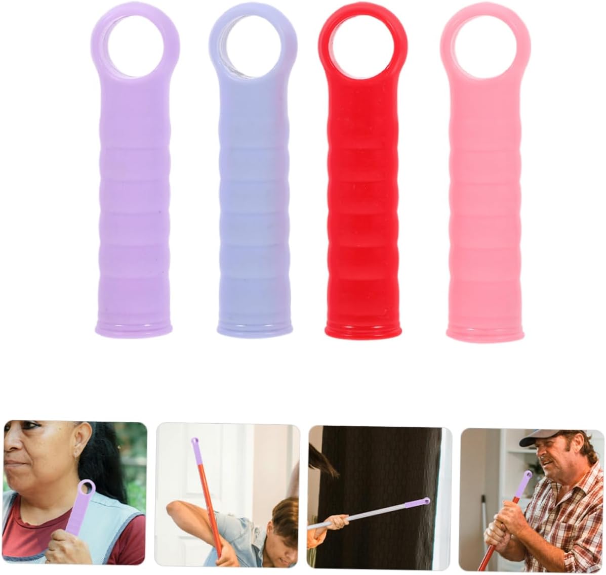 12pcs Plastic Mop Handle End Caps with Ergonomic Grips
