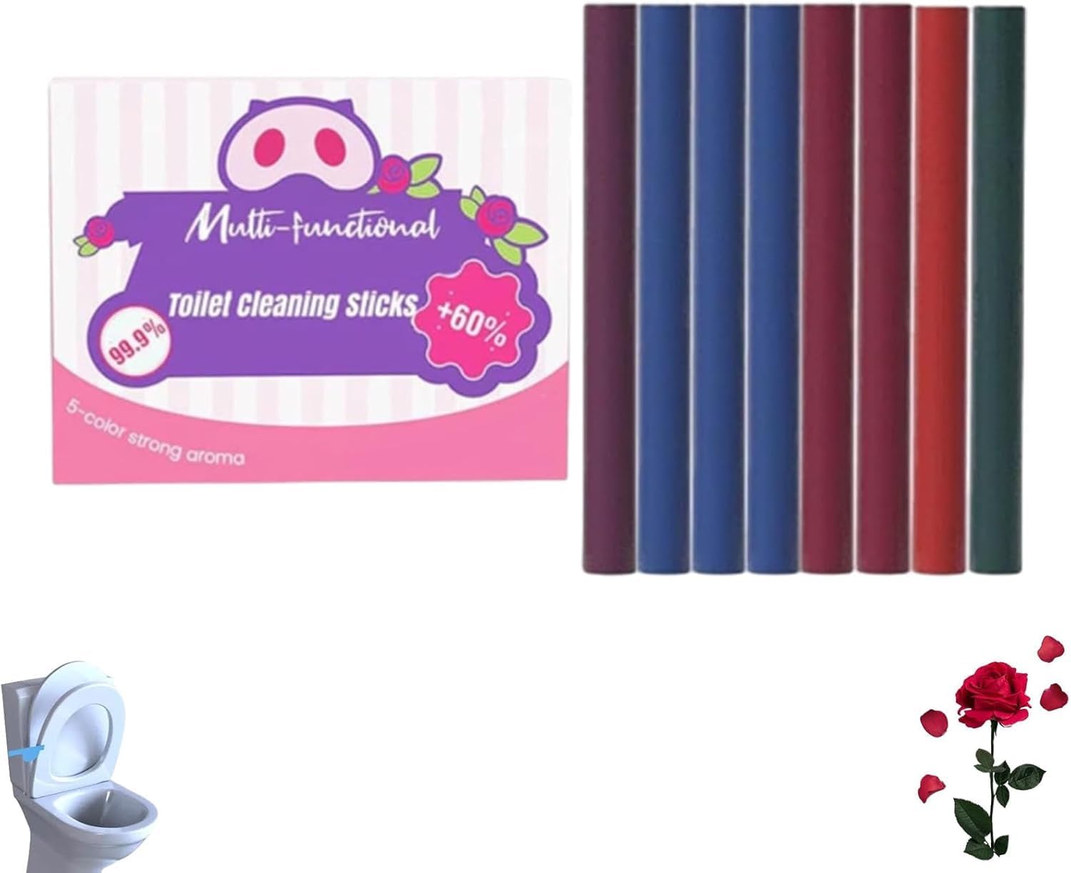 Multi-functional Toilet Cleaning Stick with Fresh Scent 1