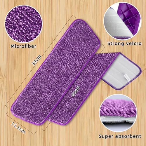 BUUROOHM 6pcs Microfiber Spray Mop Replacement Heads