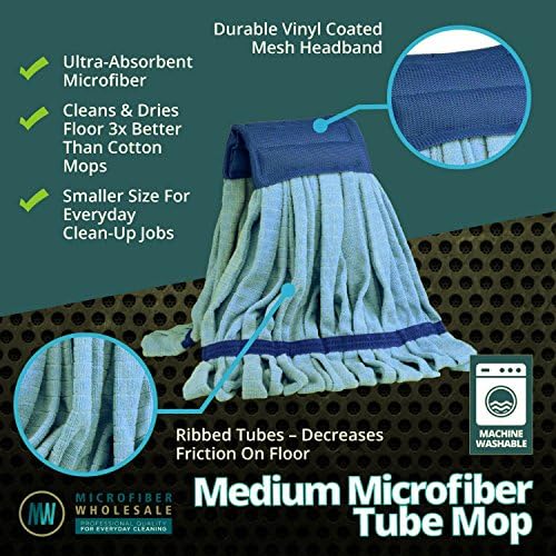 QIPENG 18 Microfiber Mop Head Replacement Pack of 2 Blue 1