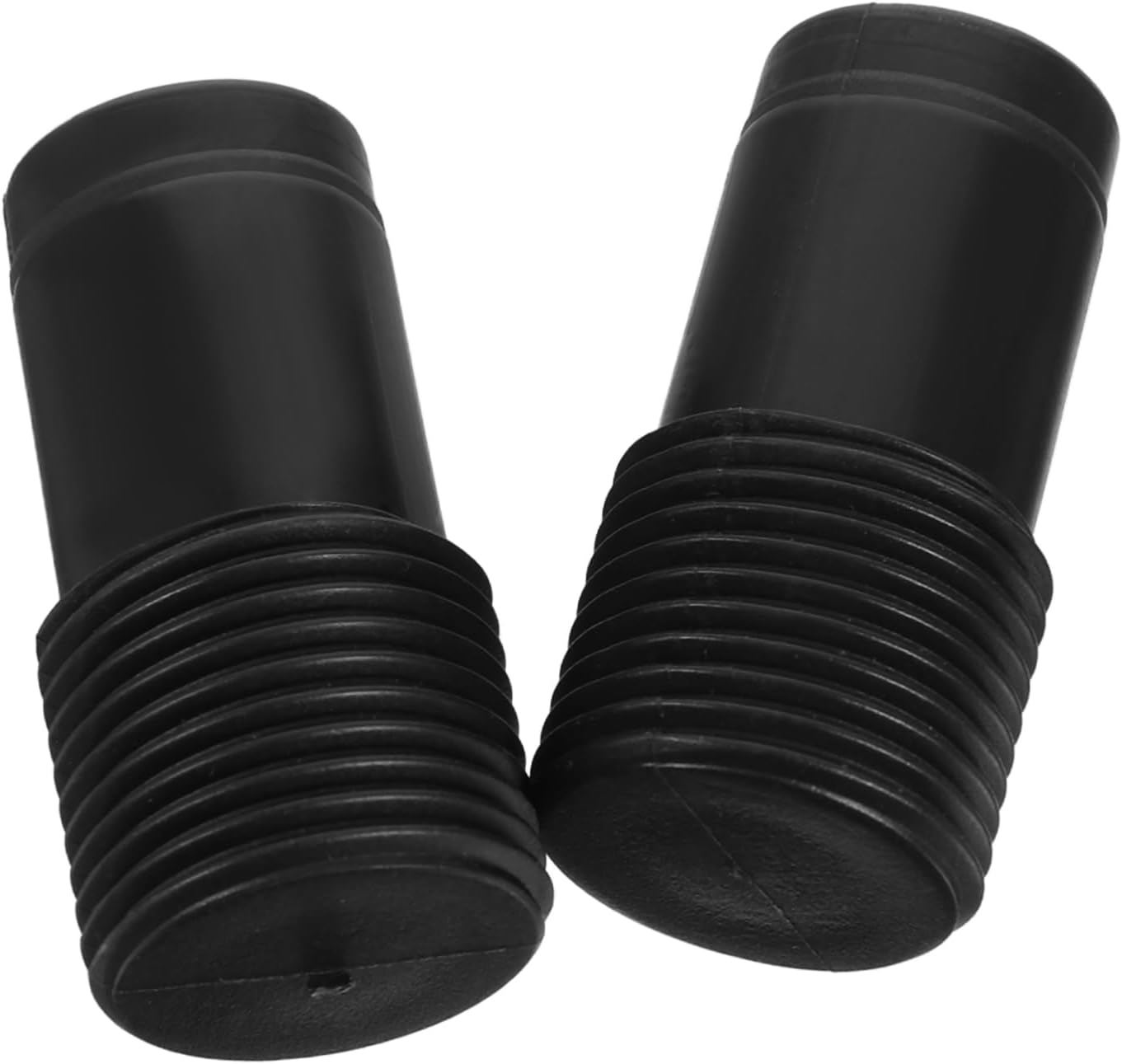 2pcs Telescopic Rod Thread Head Tips Mop Pole Adapter Replacement Black 1