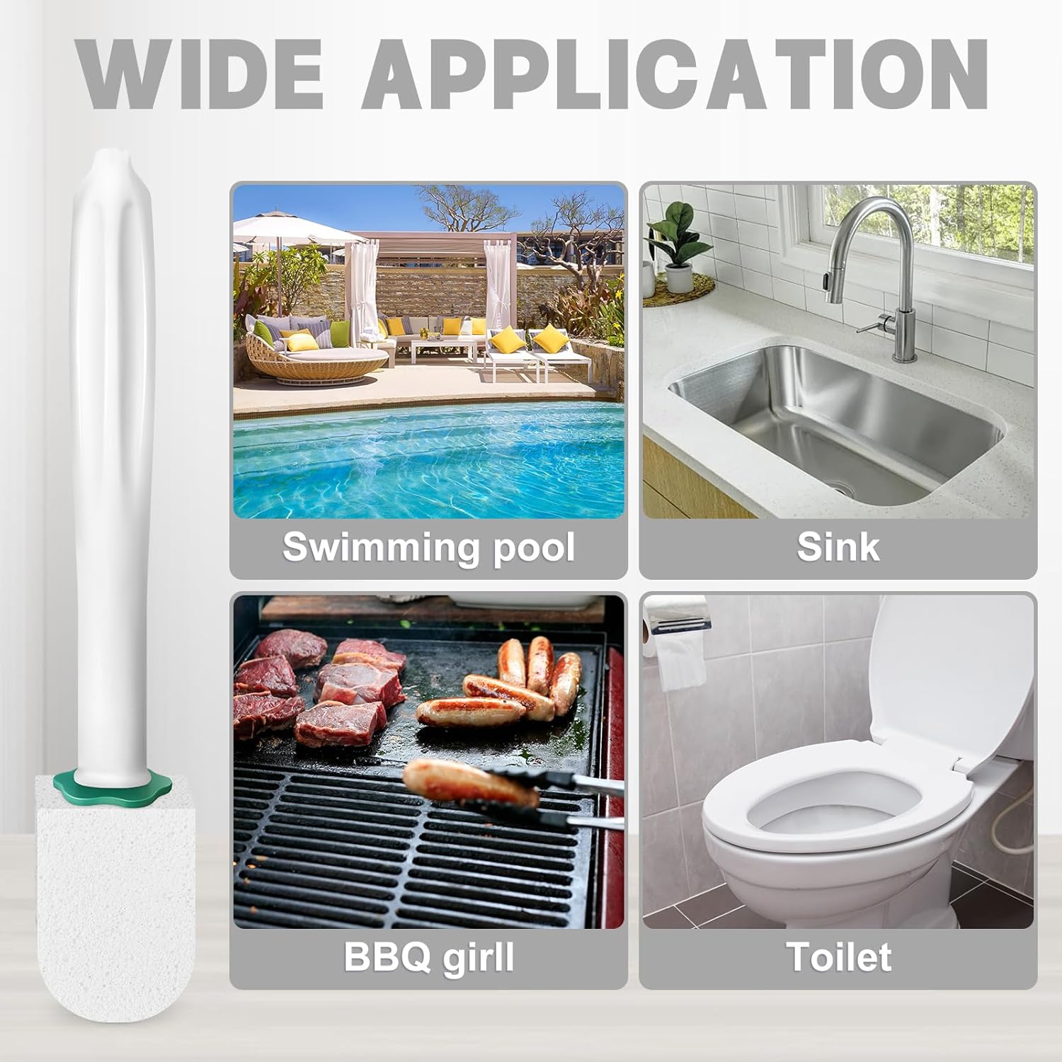 Xuelimei 12pcs Pumice Stones 2pcs Toilet Brush for Deep Cleaning