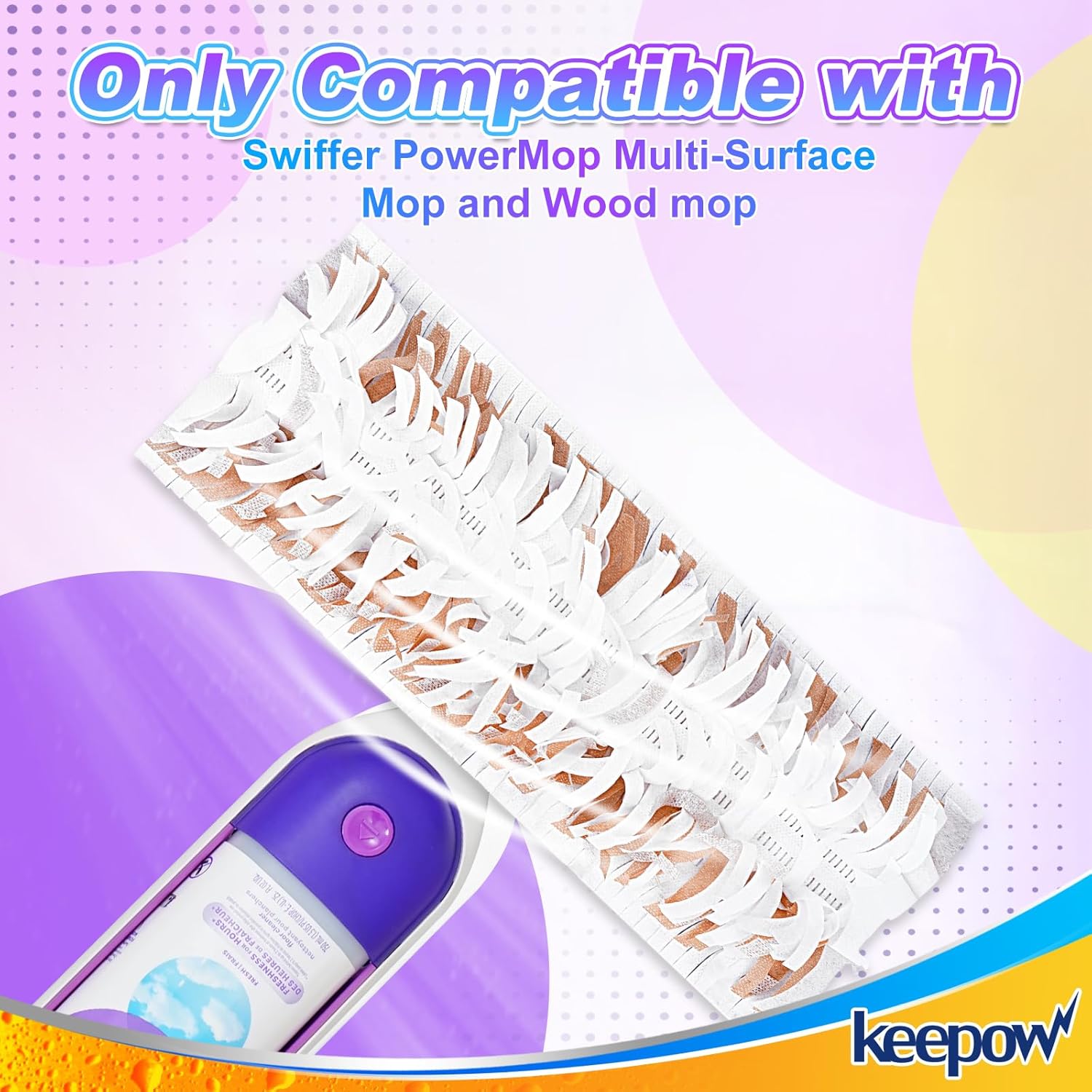 KEEPOW Disposable Mop Pads Refills 5 Pack Brown