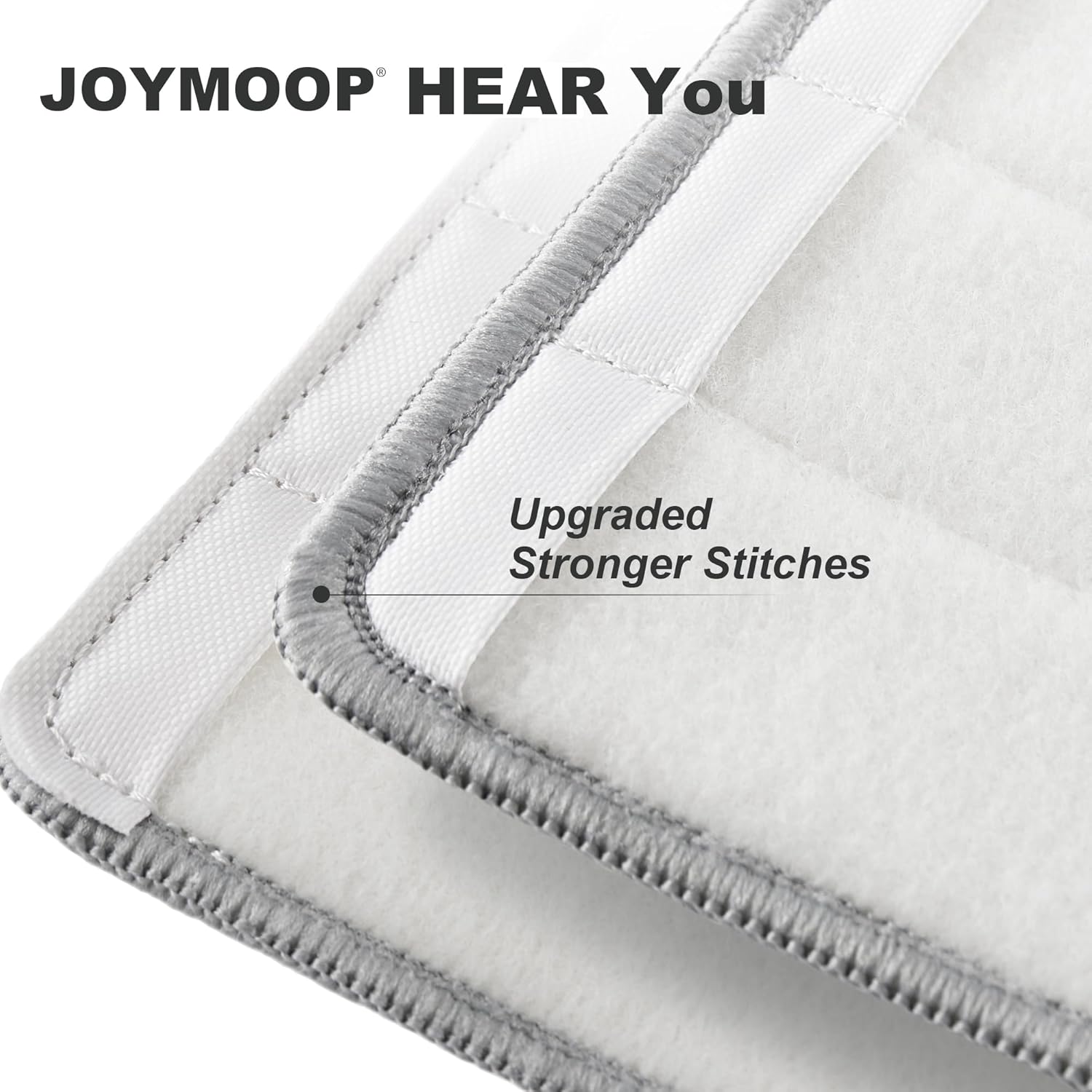 JOYMOOP Replacement Mop Pads 13inch Microfiber 50 Pack - Grey Stripe
