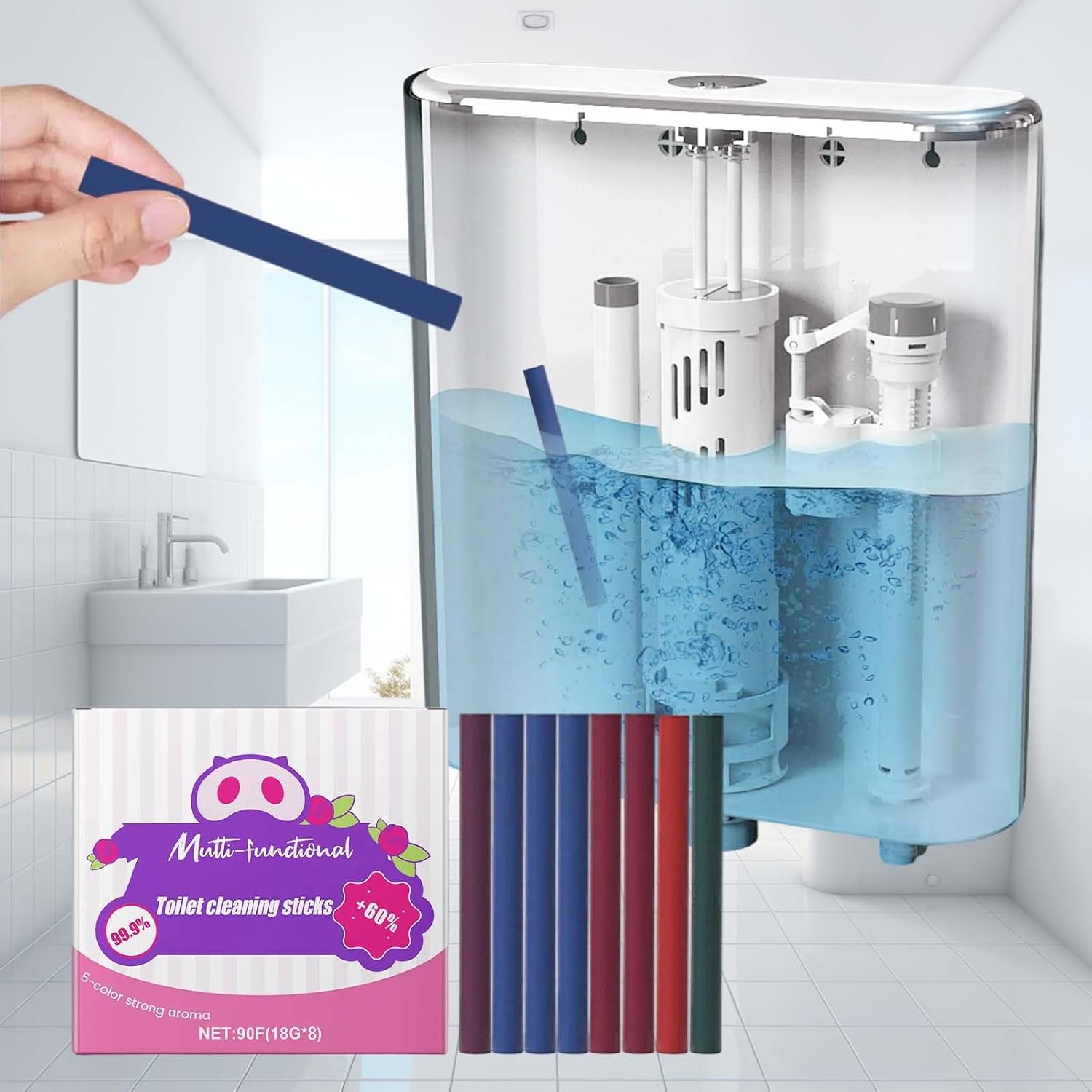 Multi-functional Toilet Cleaning Stick with Fresh Scent 1